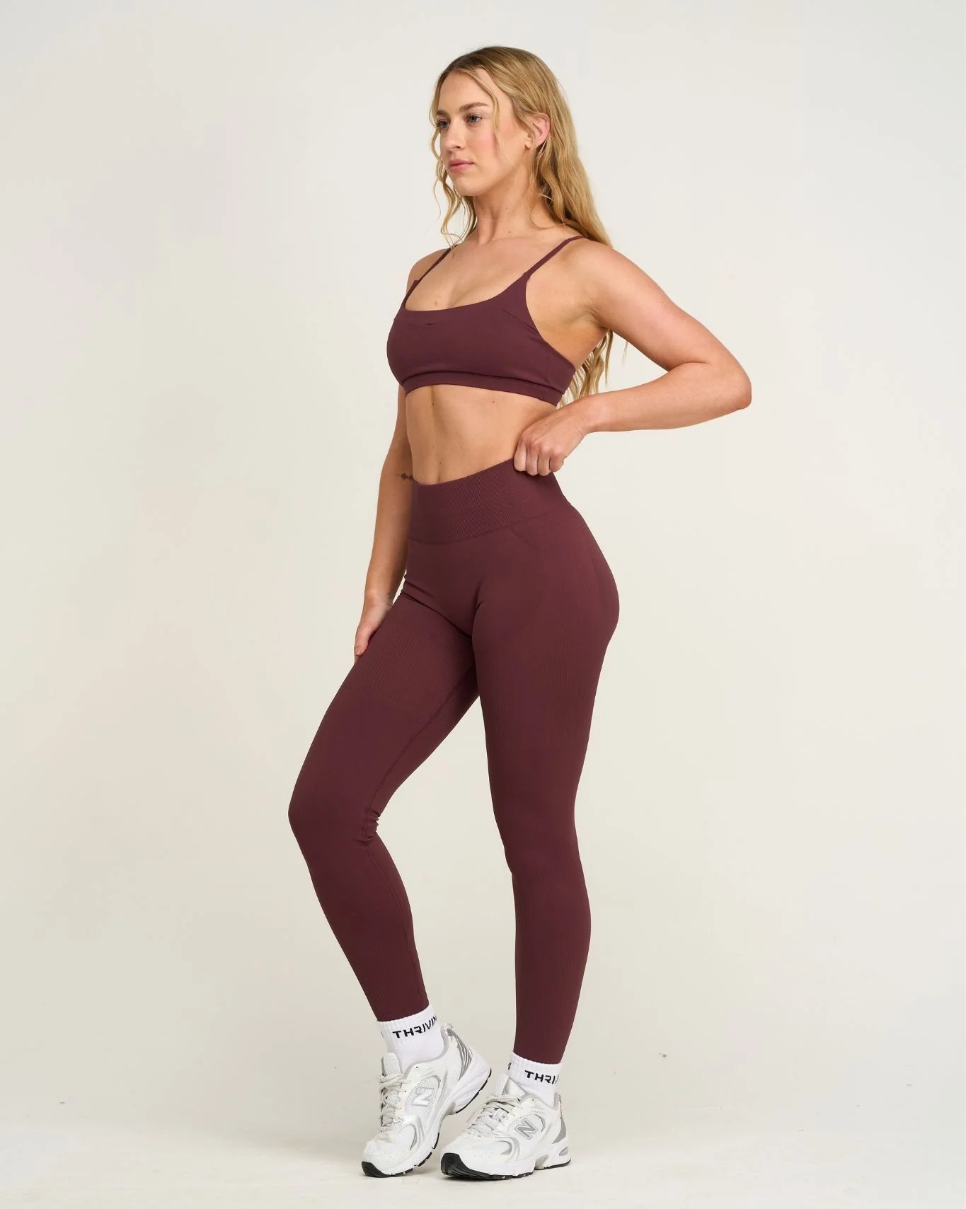 Elevate⢠Sculpting High Waist Scrunch Leggings | Dark Mauve - Image 4