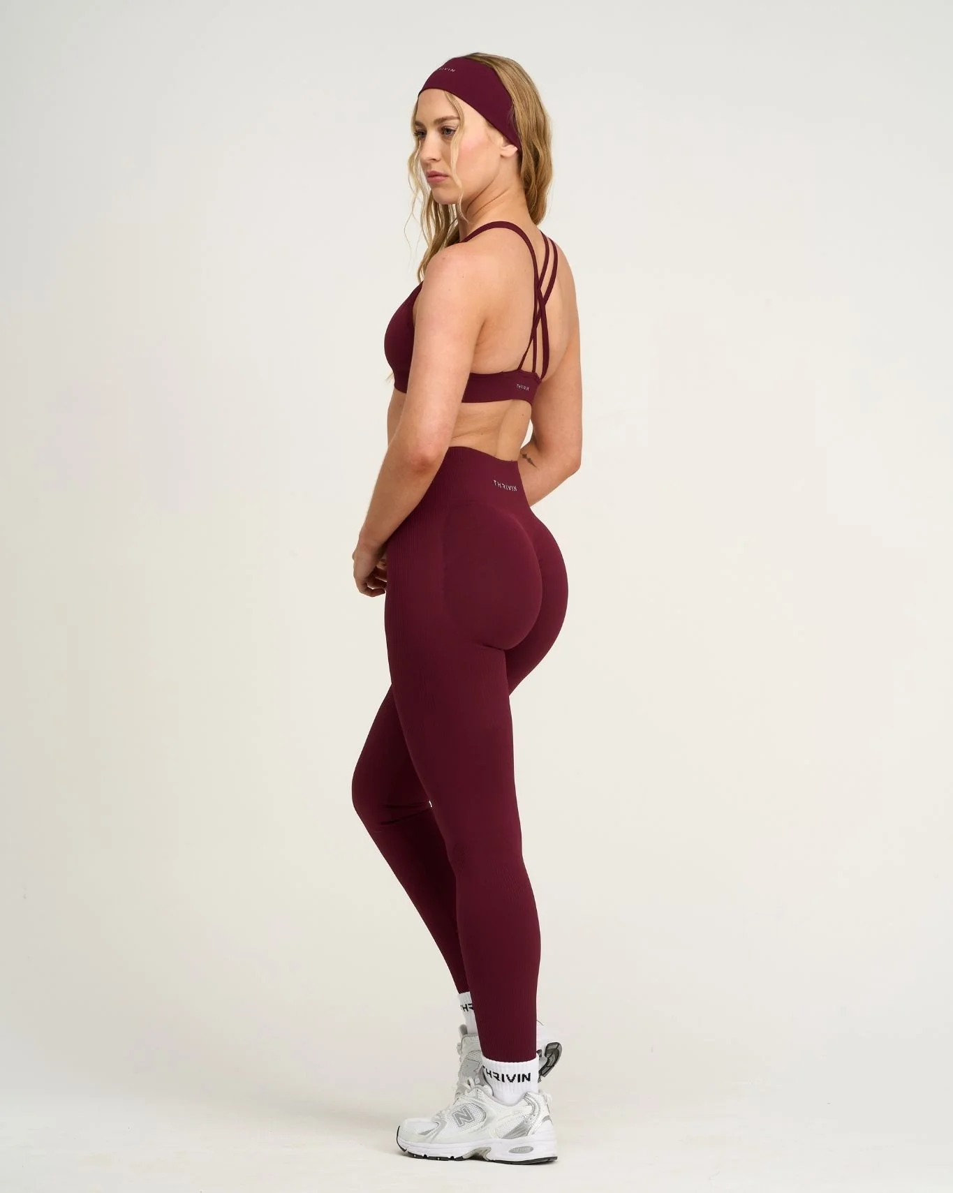Elevate⢠Sculpting High Waist Scrunch Leggings | Merlot - Image 3