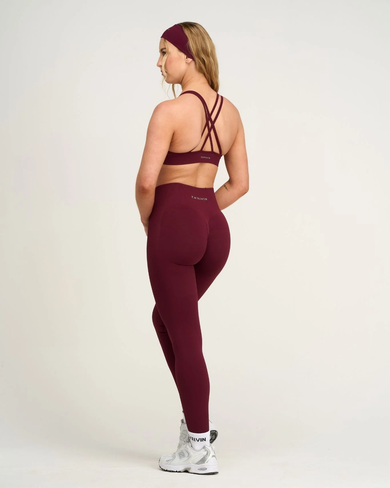 Elevate⢠Sculpting High Waist Scrunch Leggings | Merlot - Image 4