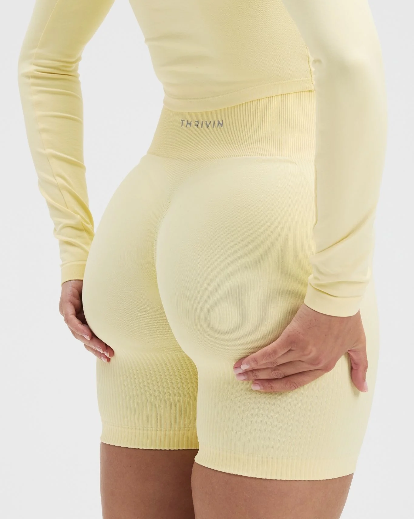 Elevate⢠Sculpting High Waist Scrunch Shorts | Golden Butter - Image 2