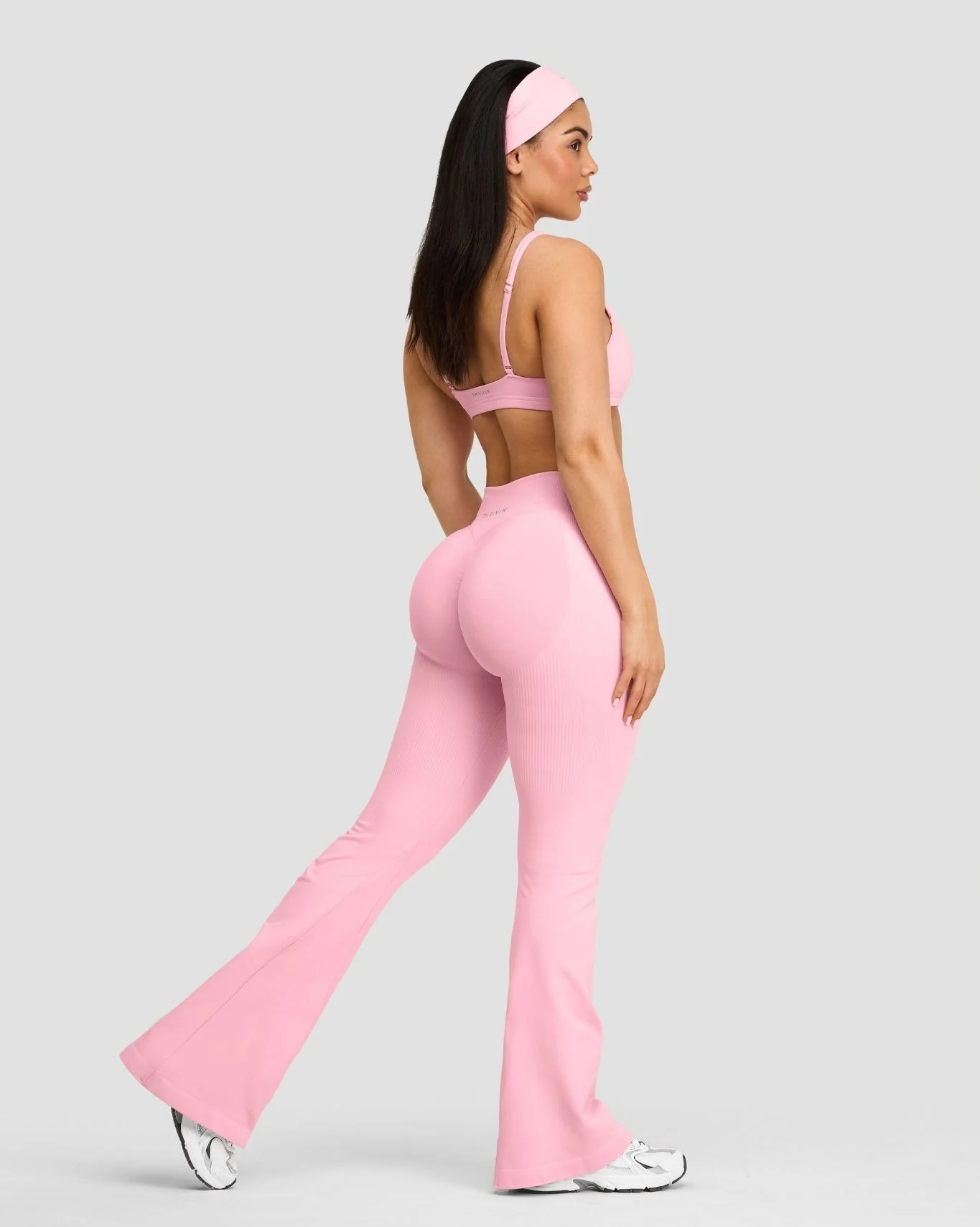 Elevate⢠Sculpting Mid V-Waist Scrunch Flare | Cotton Pink - Image 3