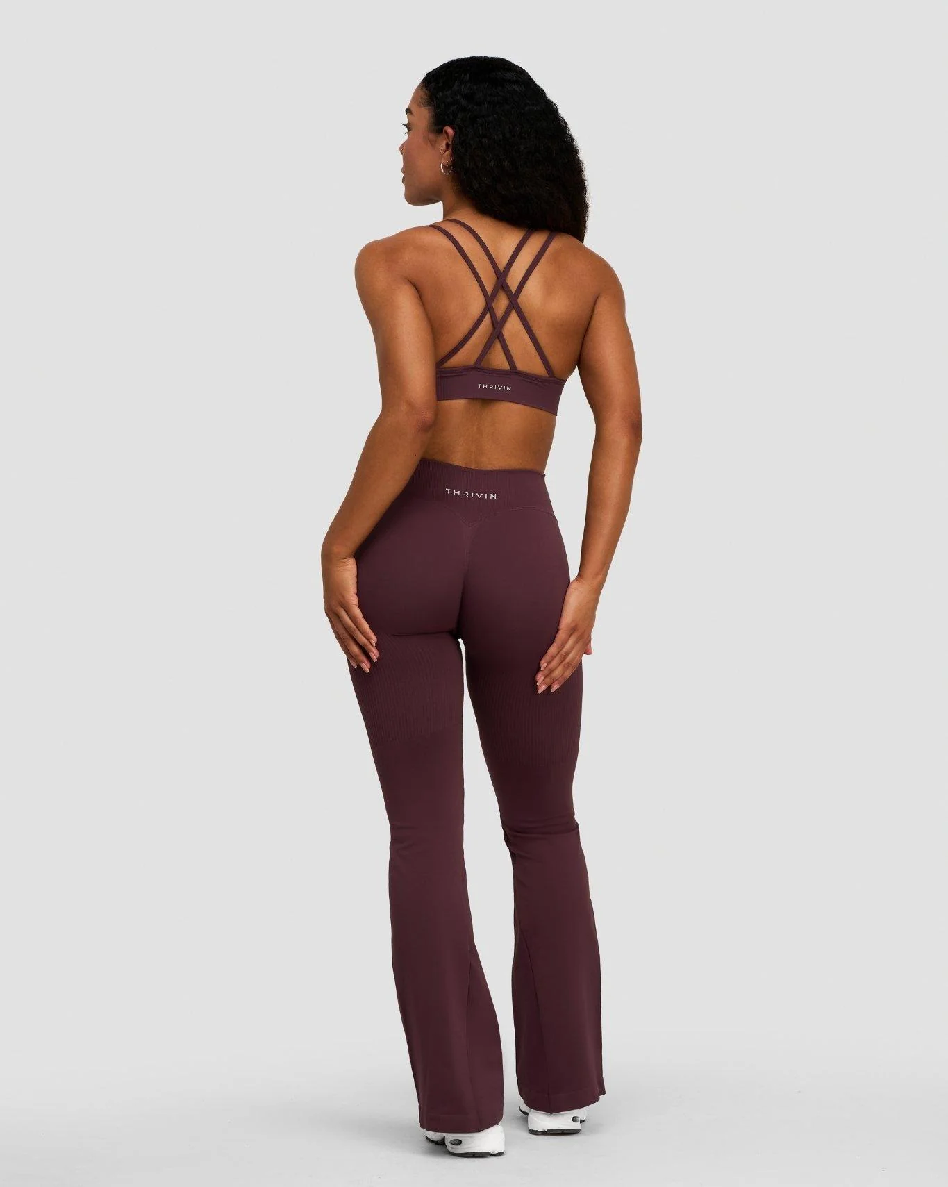 Elevate™ Sculpting Mid V-Waist Scrunch Flare | Dark Mauve - Image 4