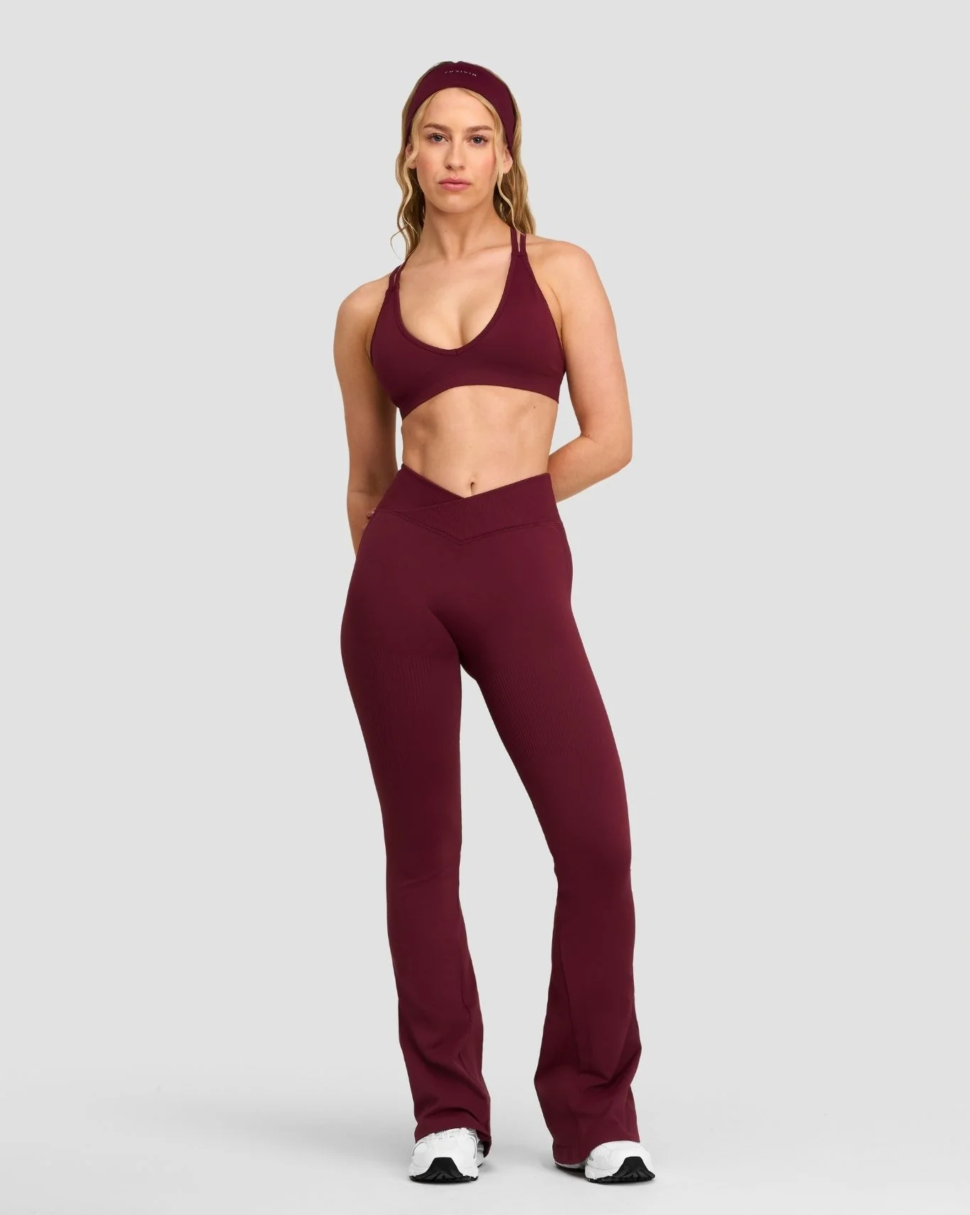 Elevate⢠Sculpting Mid V-Waist Scrunch Flare | Merlot - Image 5