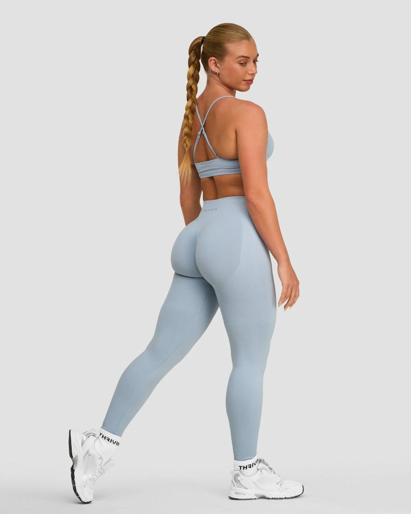 Elevate™ Sculpting Mid Waist Scrunch Leggings | Blue Haze - Image 5