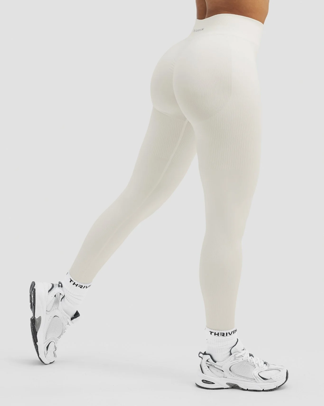 Elevate™ Sculpting Mid Waist Scrunch Leggings | Cream - Image 2