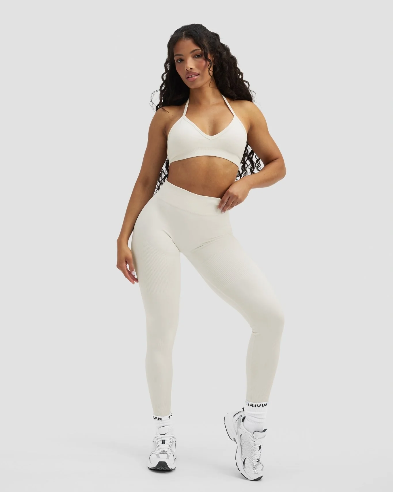 Elevate™ Sculpting Mid Waist Scrunch Leggings | Cream - Image 4