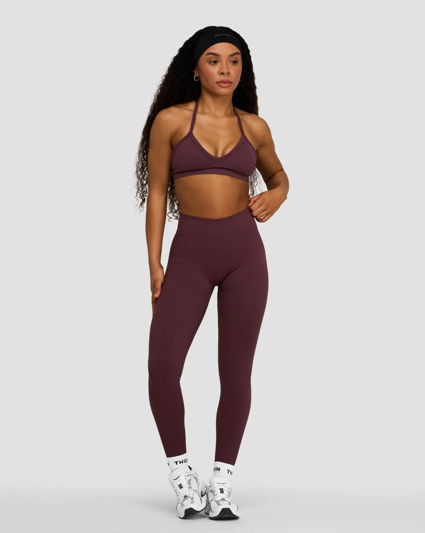 Elevate⢠Sculpting Mid Waist Scrunch Leggings | Dark Mauve - Image 3