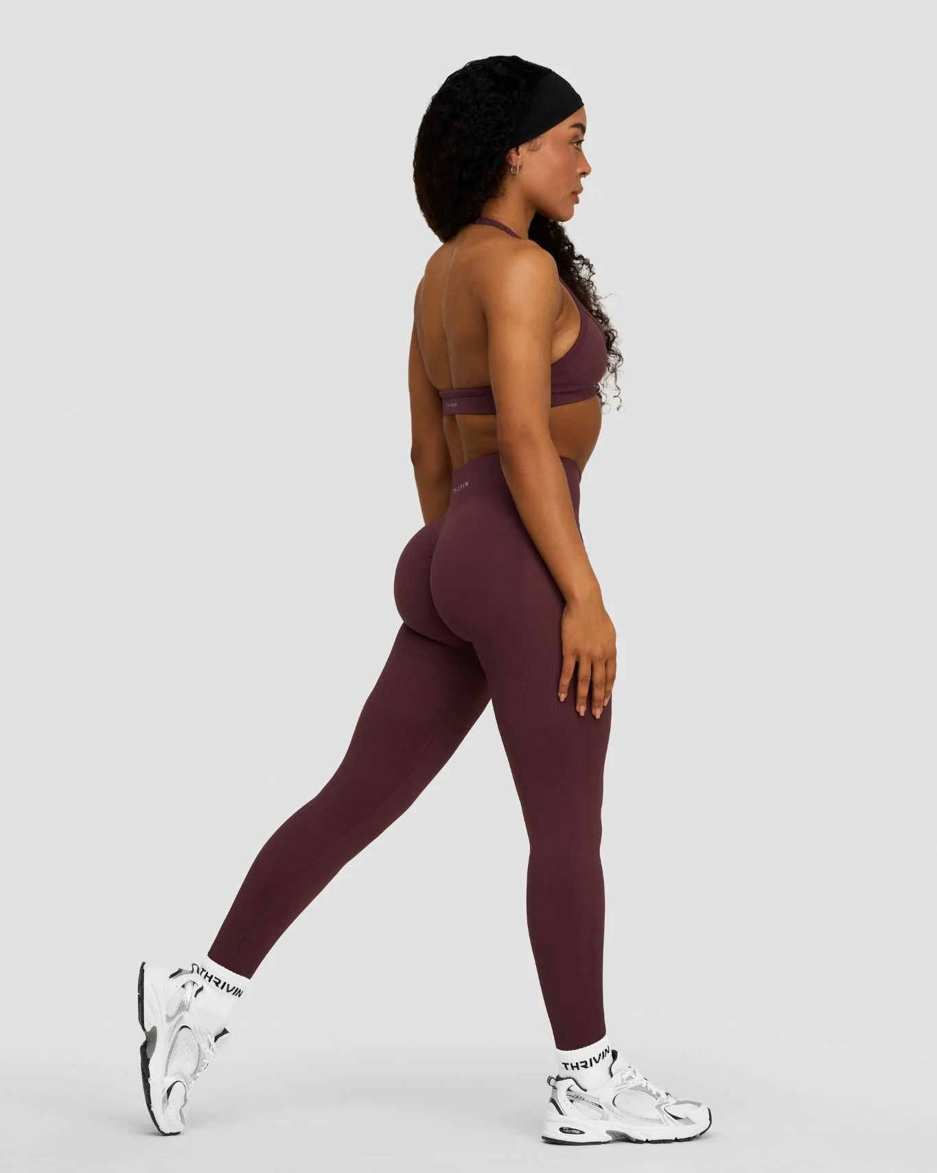 Elevate⢠Sculpting Mid Waist Scrunch Leggings | Dark Mauve - Image 4