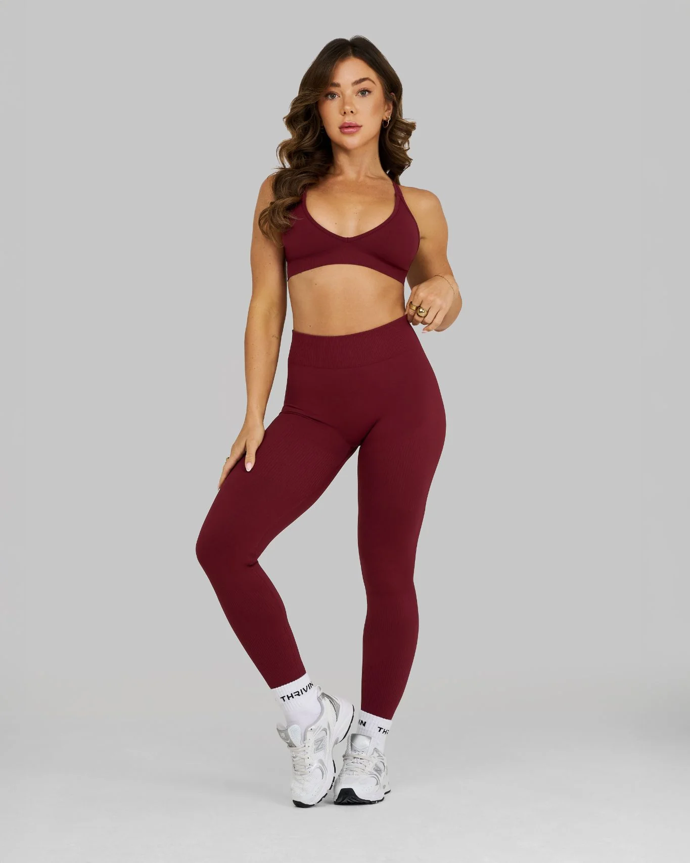 Elevate™ Sculpting Mid Waist Scrunch Leggings | Fine Wine - Image 3