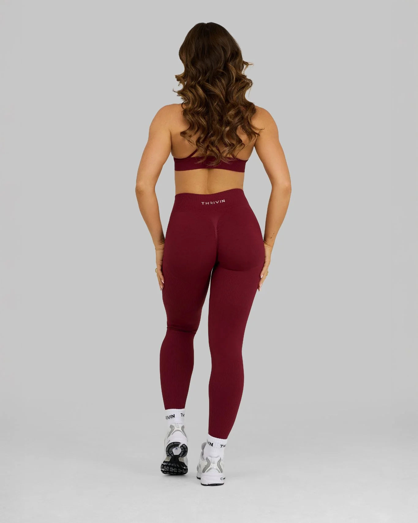 Elevate™ Sculpting Mid Waist Scrunch Leggings | Fine Wine - Image 5