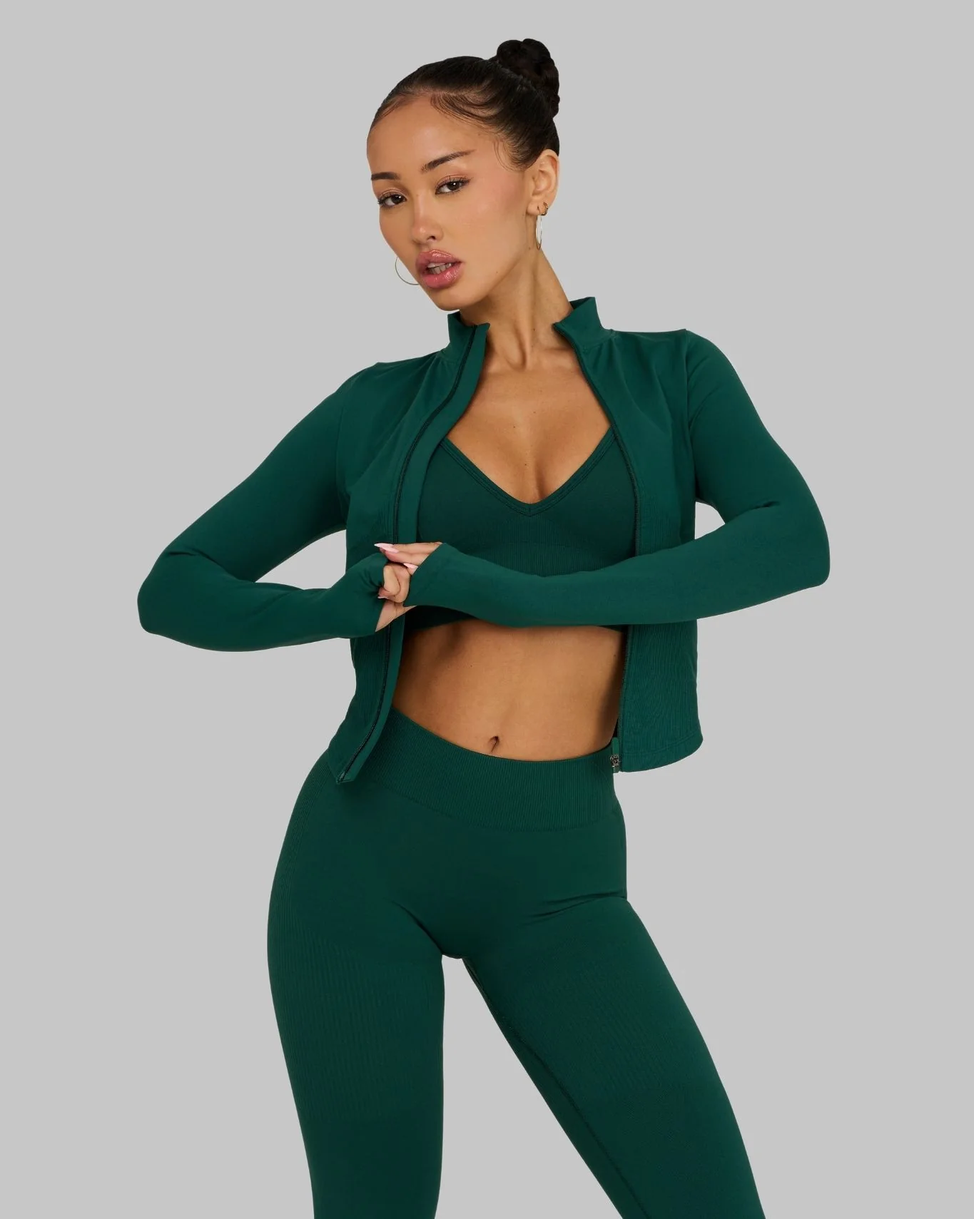 Elevate™ Sculpting Mid Waist Scrunch Leggings | Pine Green - Image 5