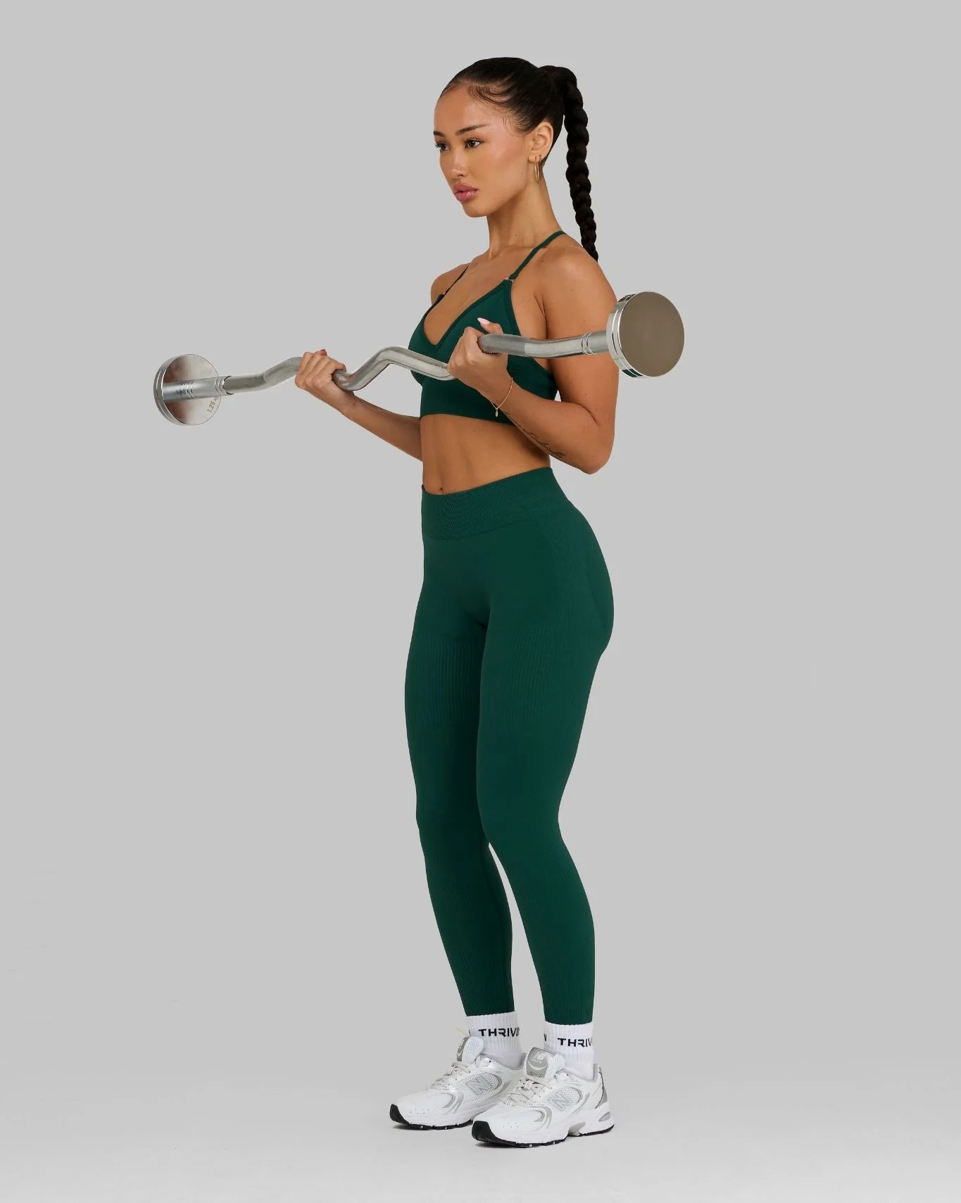 Elevate™ Sculpting Mid Waist Scrunch Leggings | Pine Green - Image 6