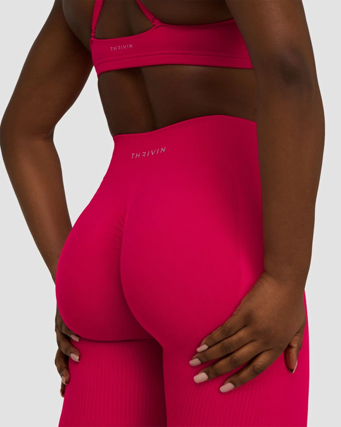 Elevate⢠Sculpting Mid Waist Scrunch Leggings | Strawberry - Image 2