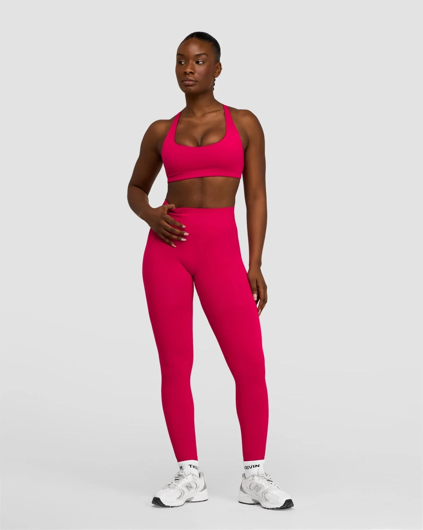 Elevate⢠Sculpting Mid Waist Scrunch Leggings | Strawberry - Image 5