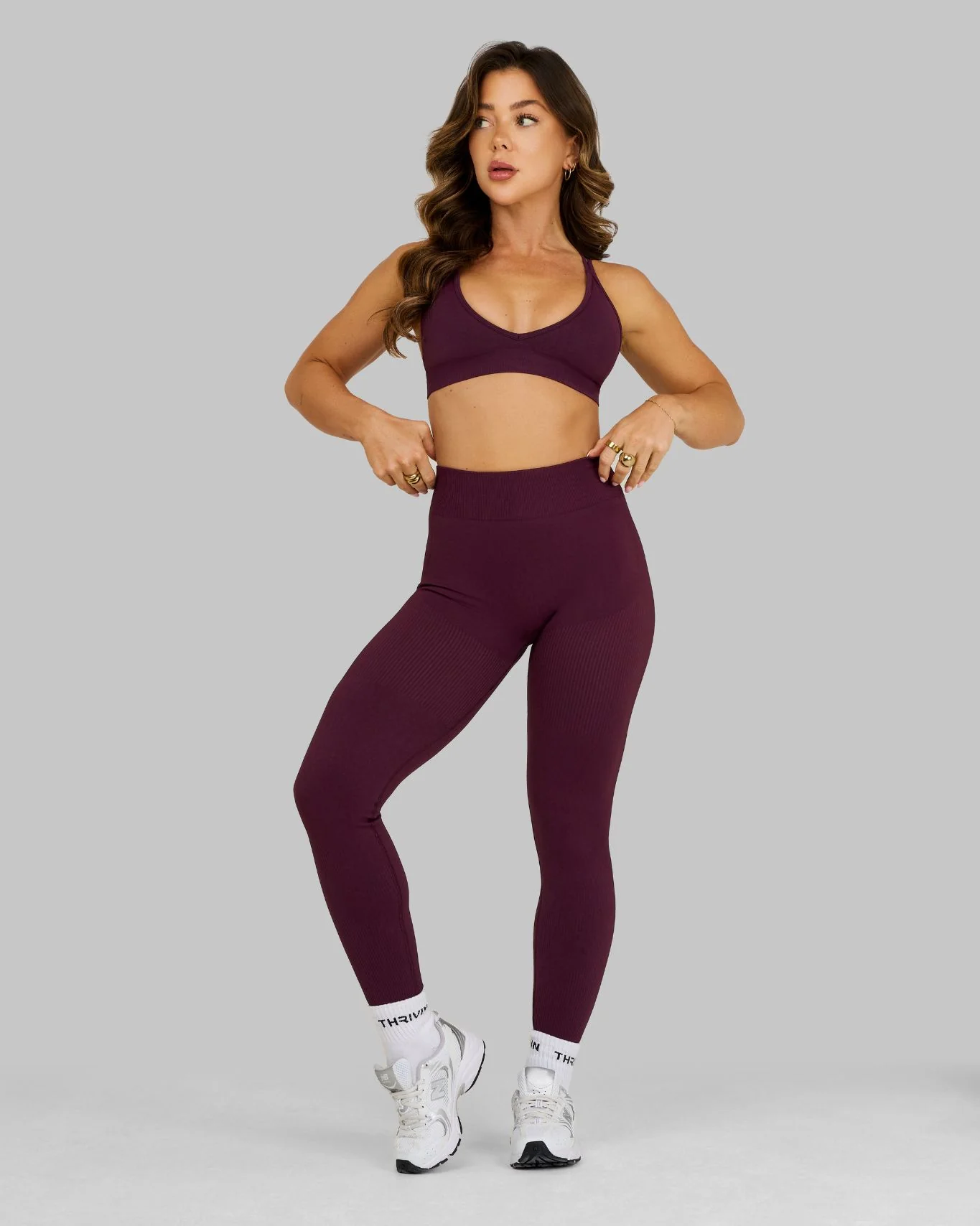 Elevate™ Sculpting Mid Waist Scrunch Leggings | Winter Plum - Image 5