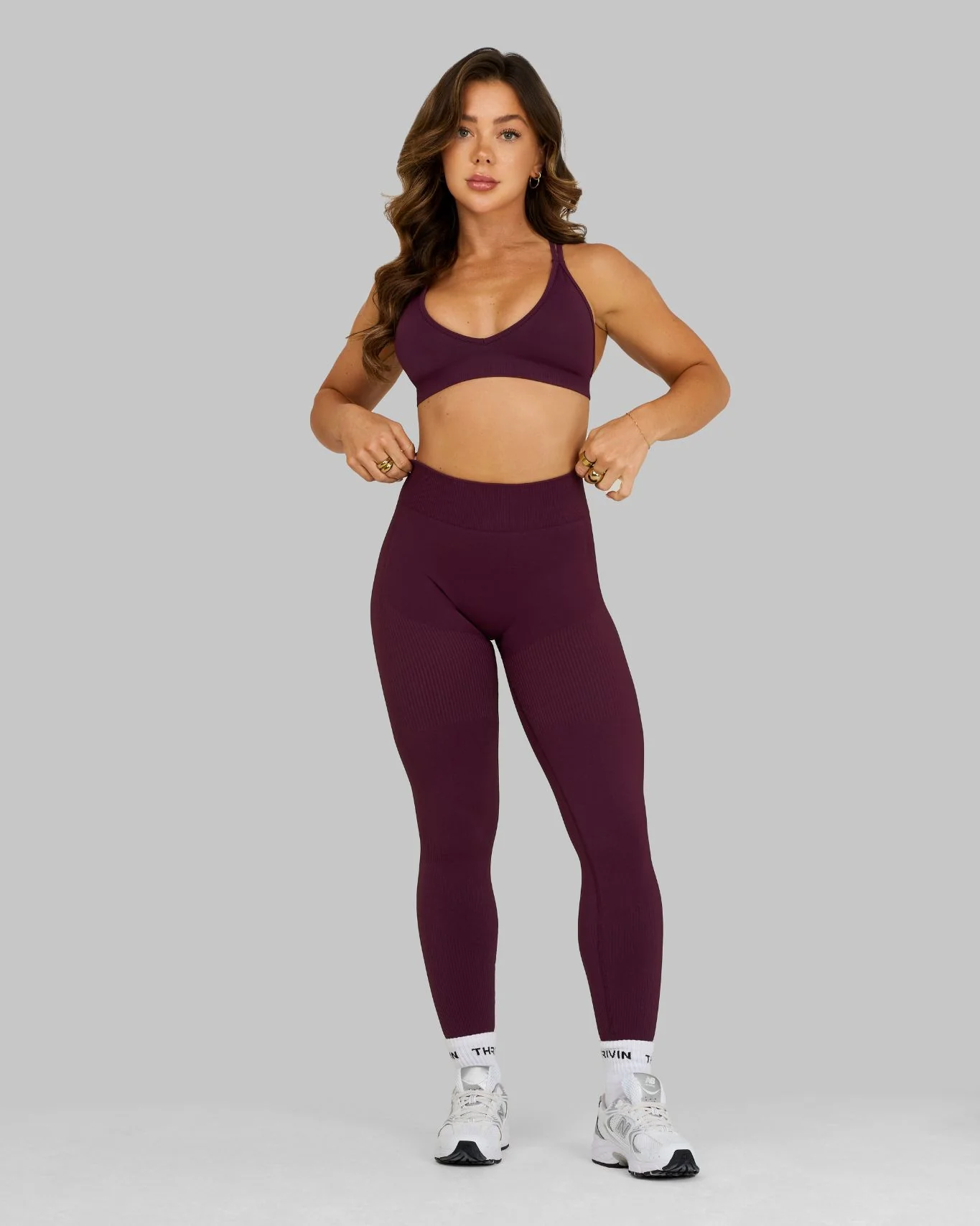 Elevate™ Sculpting Mid Waist Scrunch Leggings | Winter Plum - Image 6