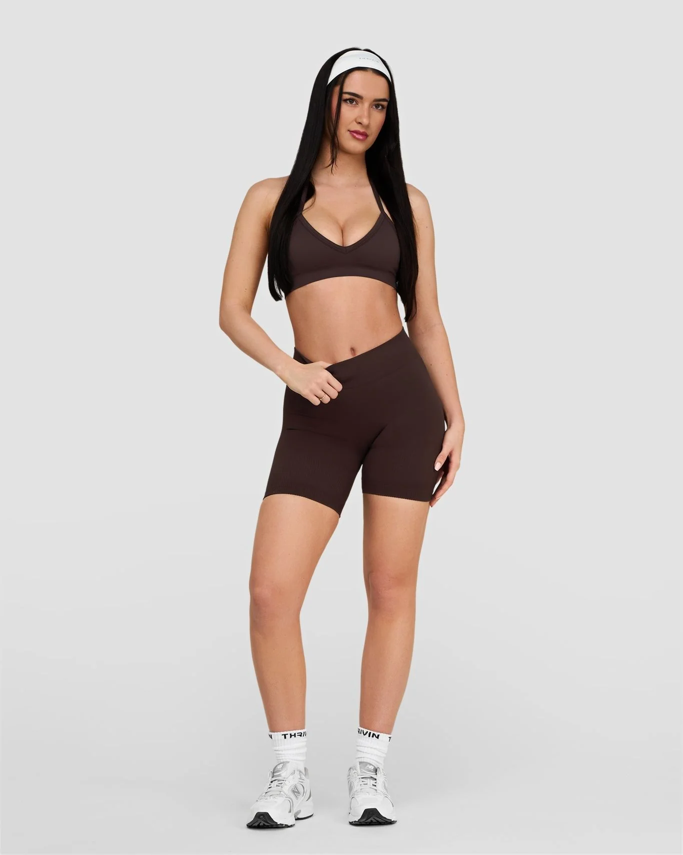 Elevate⢠Sculpting Mid Waist Scrunch Shorts | Coffee - Image 3