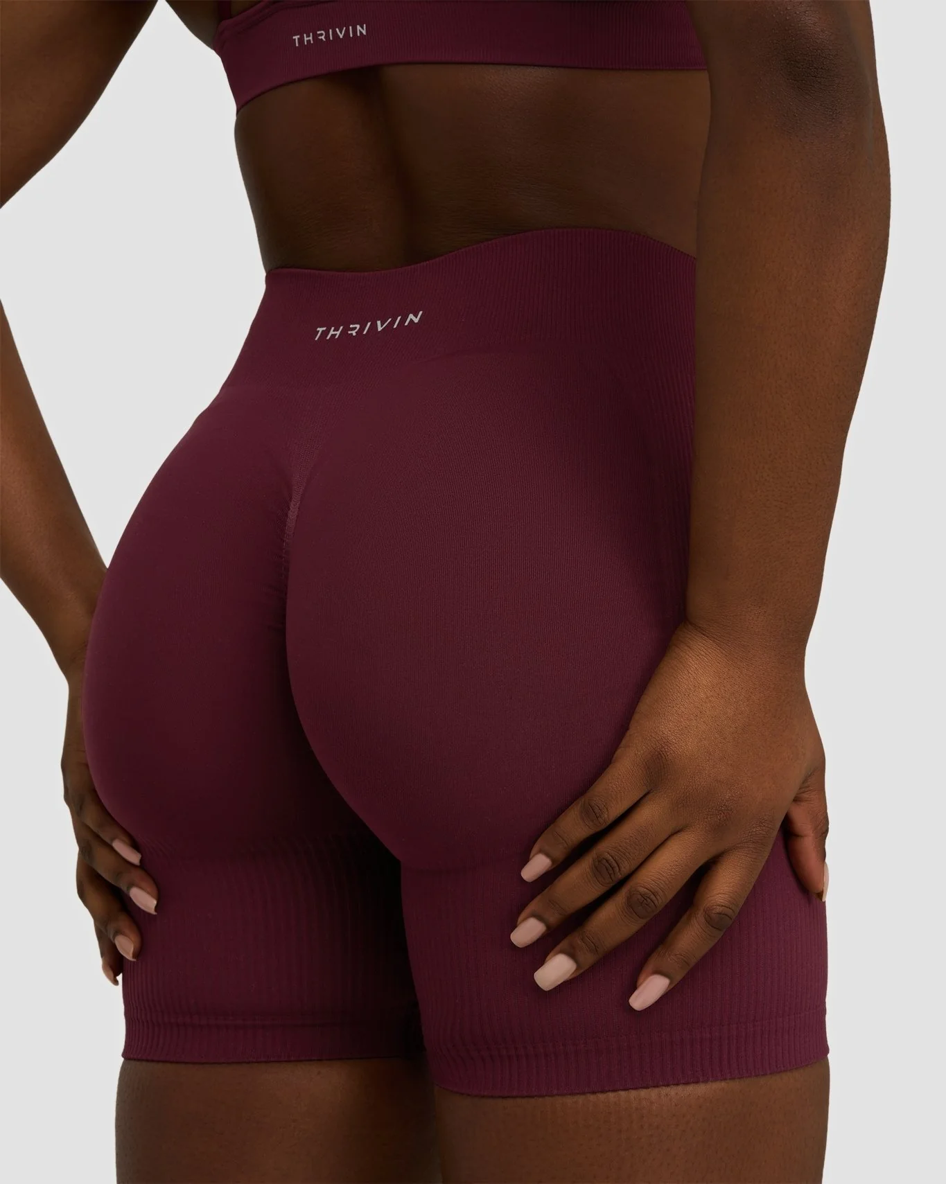 Elevate™ Sculpting Mid Waist Scrunch Shorts | Merlot - Image 2