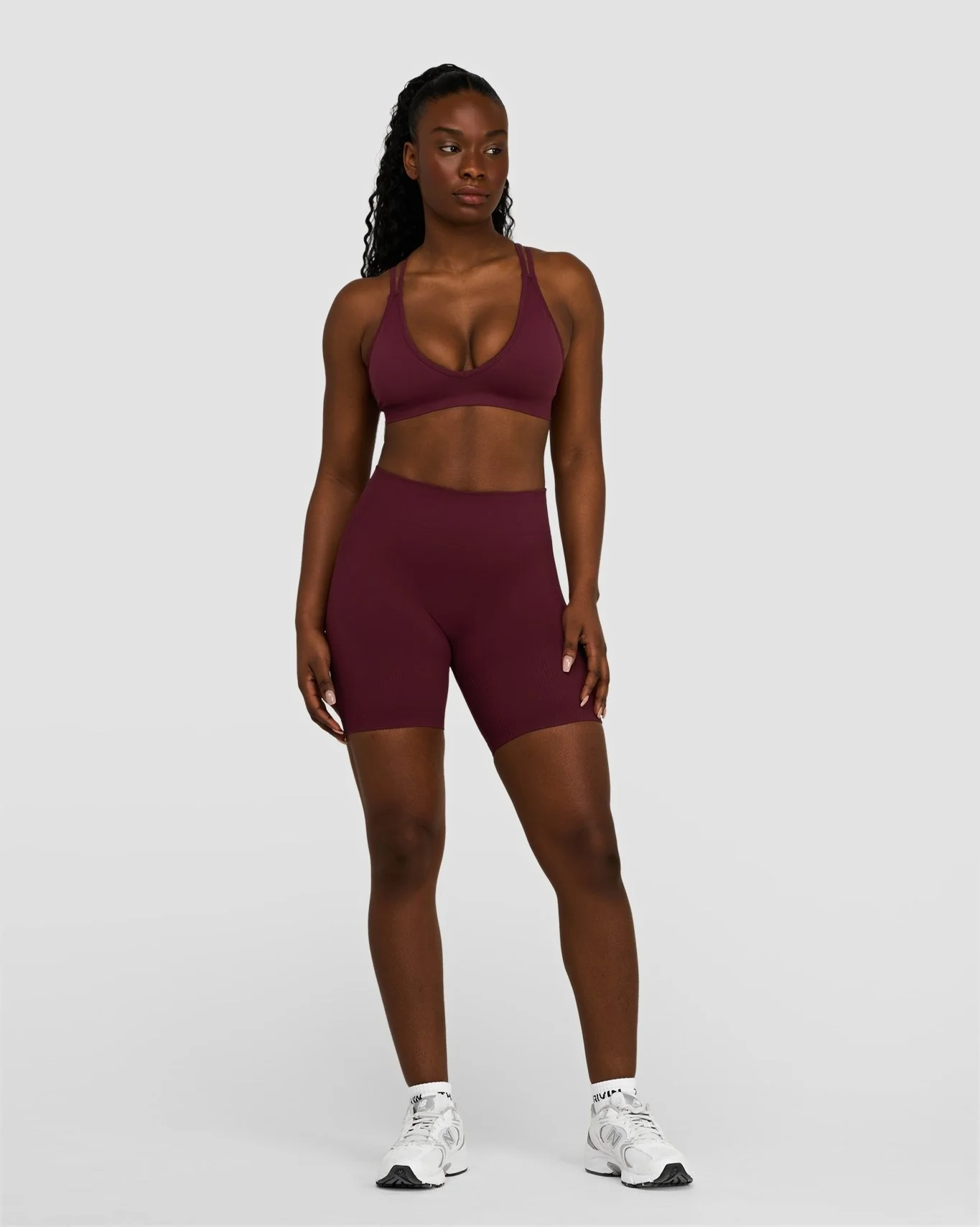 Elevate™ Sculpting Mid Waist Scrunch Shorts | Merlot - Image 3