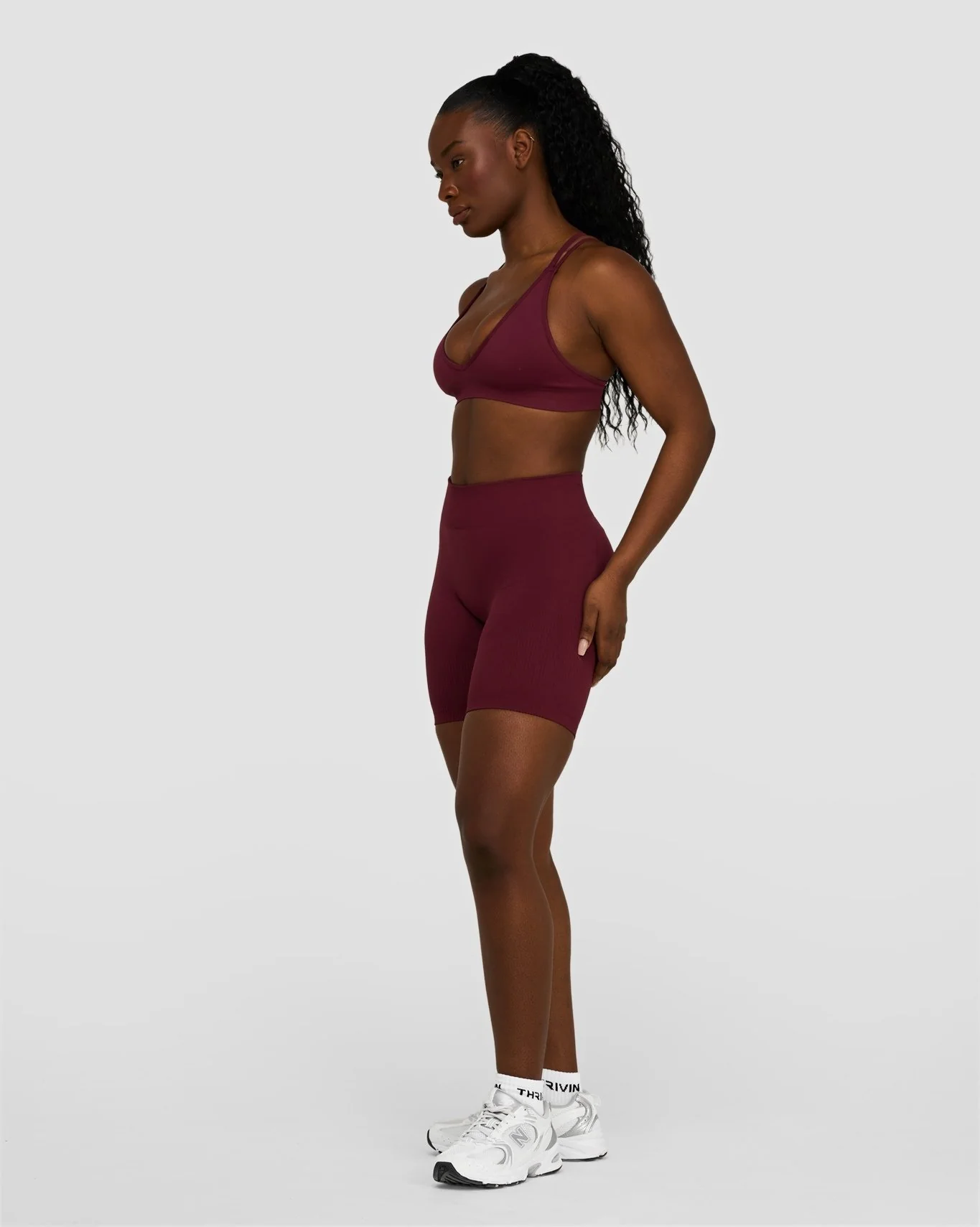 Elevate™ Sculpting Mid Waist Scrunch Shorts | Merlot - Image 5