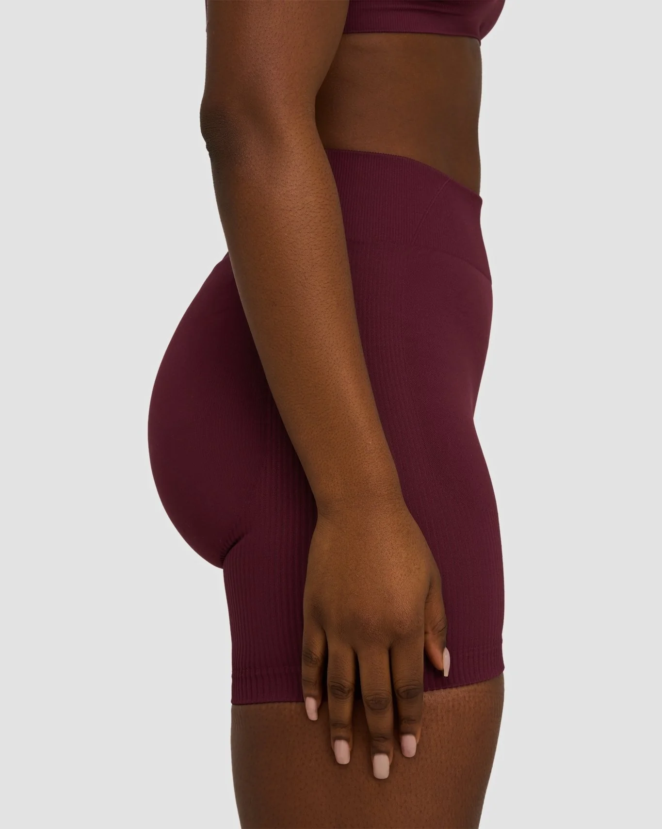 Elevate™ Sculpting Mid Waist Scrunch Shorts | Merlot - Image 6