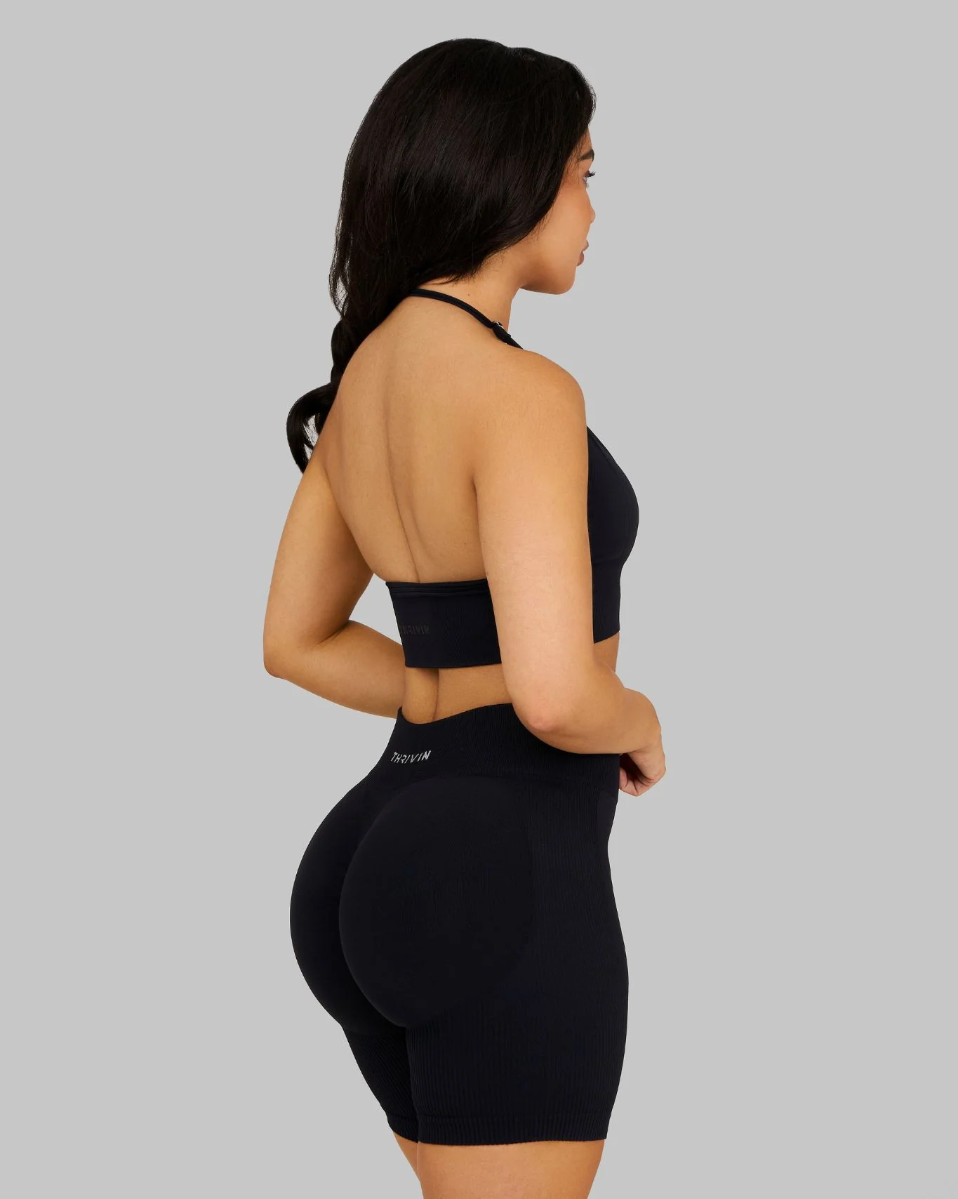 Elevate™ Sculpting Mid Waist Scrunch Shorts | Night Black - Image 3