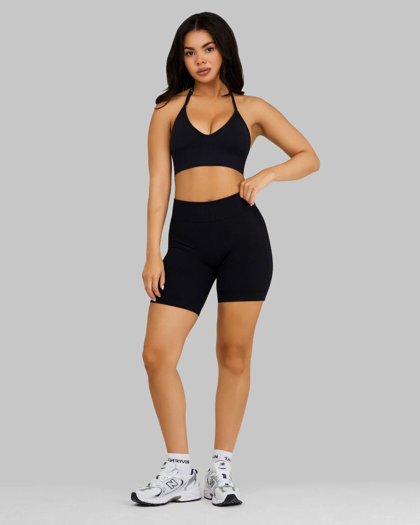 Elevate™ Sculpting Mid Waist Scrunch Shorts | Night Black - Image 5
