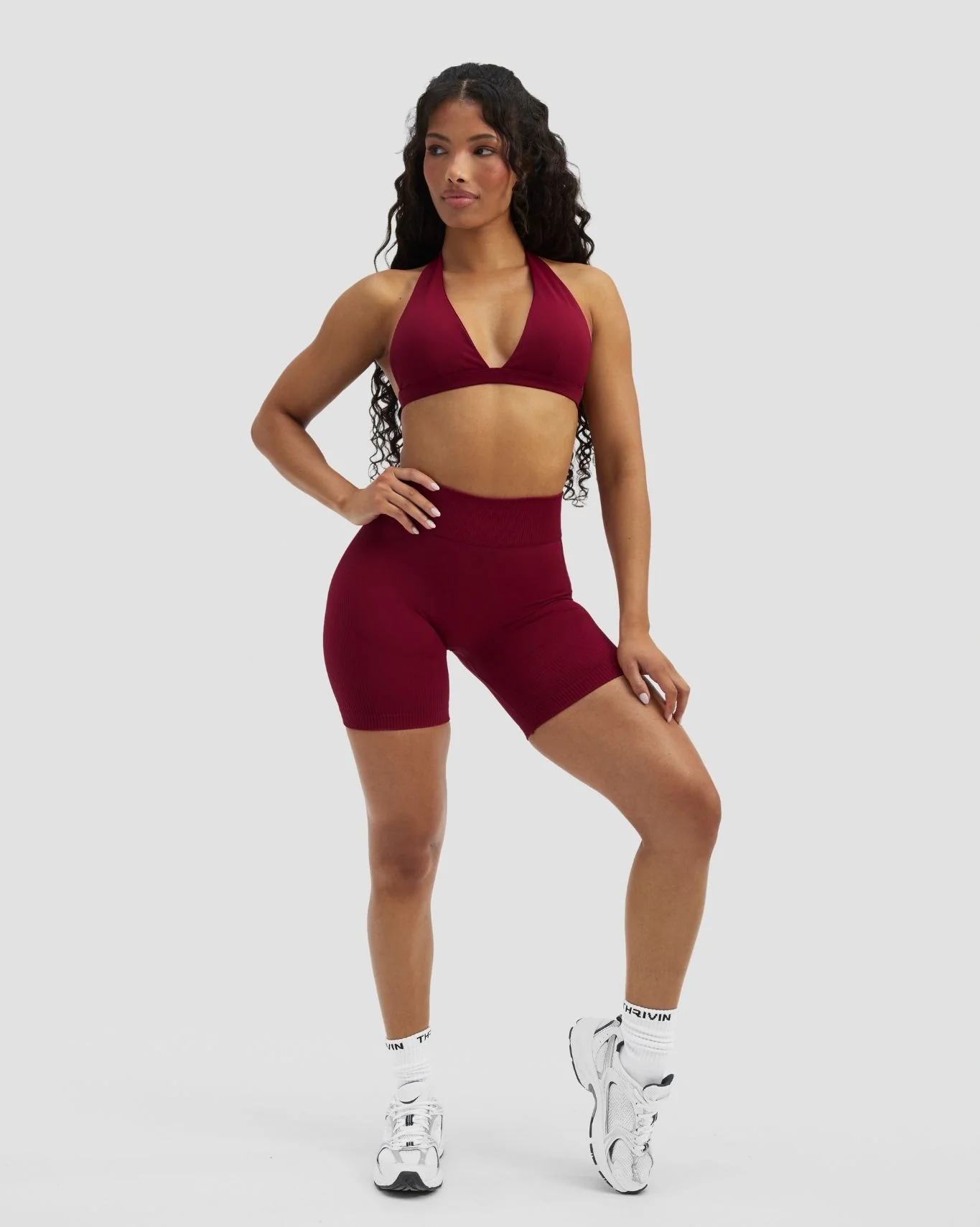 Elevate™ Sculpting Mid Waist Scrunch Shorts | Raspberry - Image 3