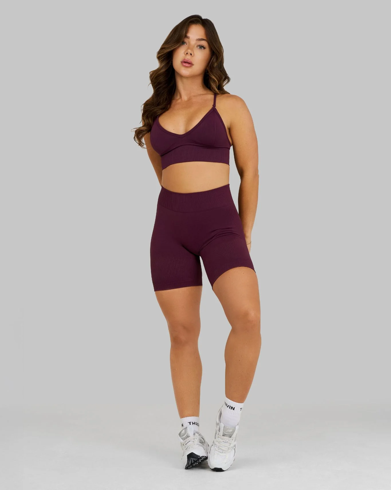 Elevate™ Sculpting Mid Waist Scrunch Shorts | Winter Plum - Image 3