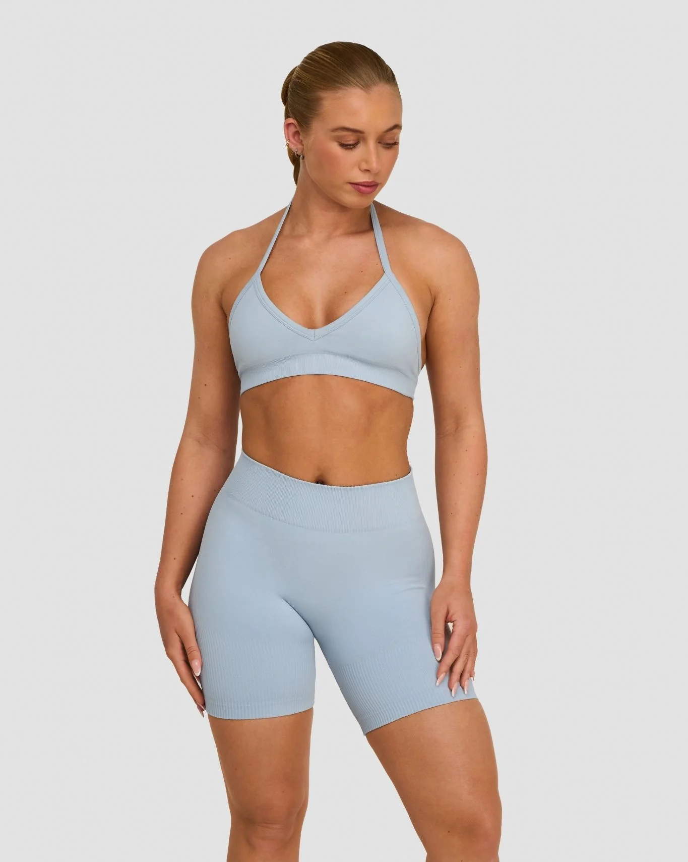 Elevate⢠Sculpting Seamless Adjustable Halter Bra | Blue Haze