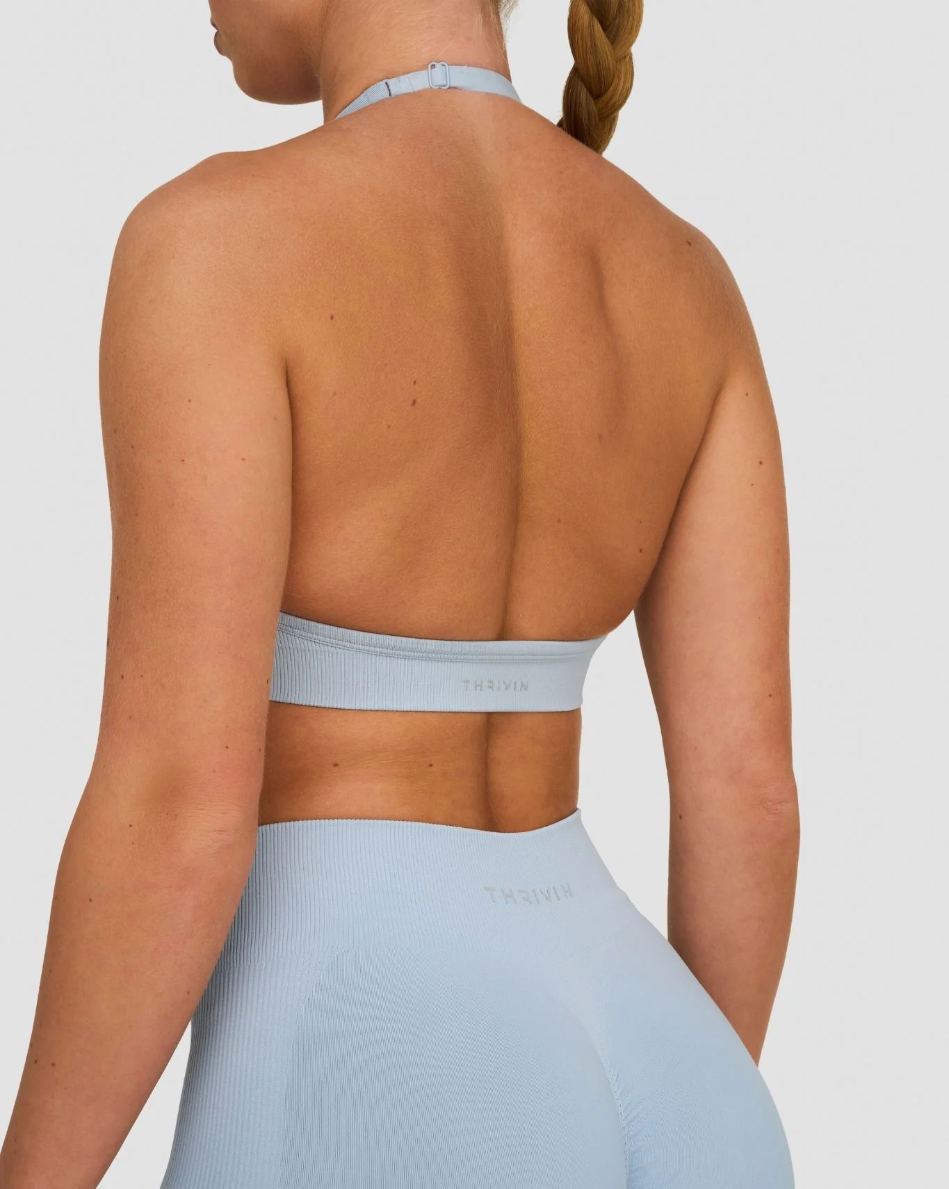 Elevate⢠Sculpting Seamless Adjustable Halter Bra | Blue Haze - Image 5