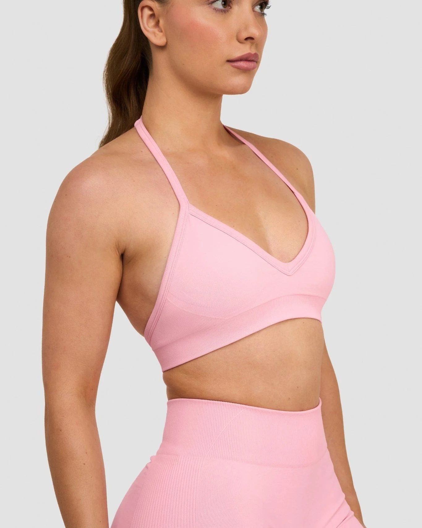 Elevate™ Sculpting Seamless Adjustable Halter Bra | Cotton Pink - Image 3
