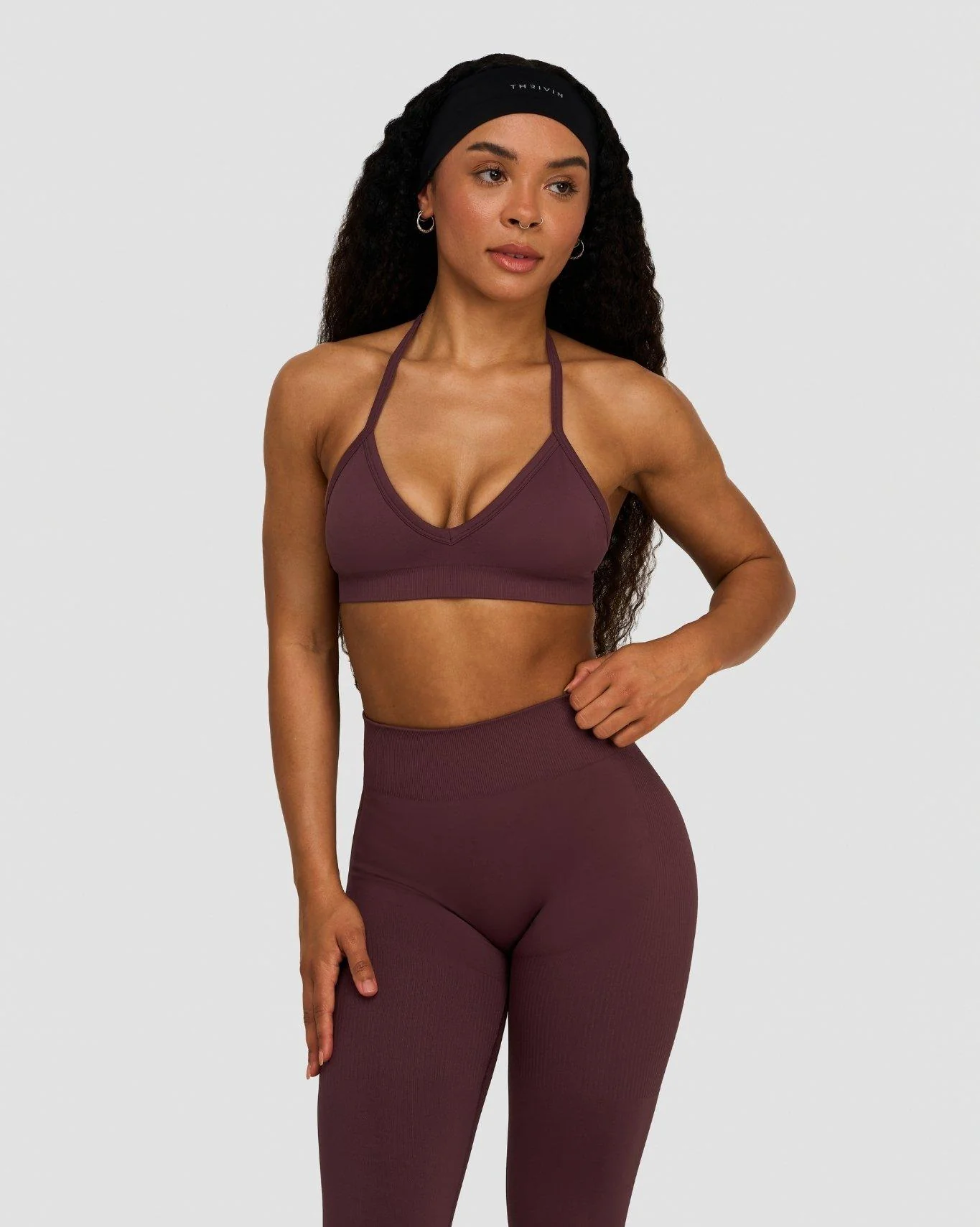 Elevate™ Sculpting Seamless Adjustable Halter Bra | Dark Mauve - Image 3