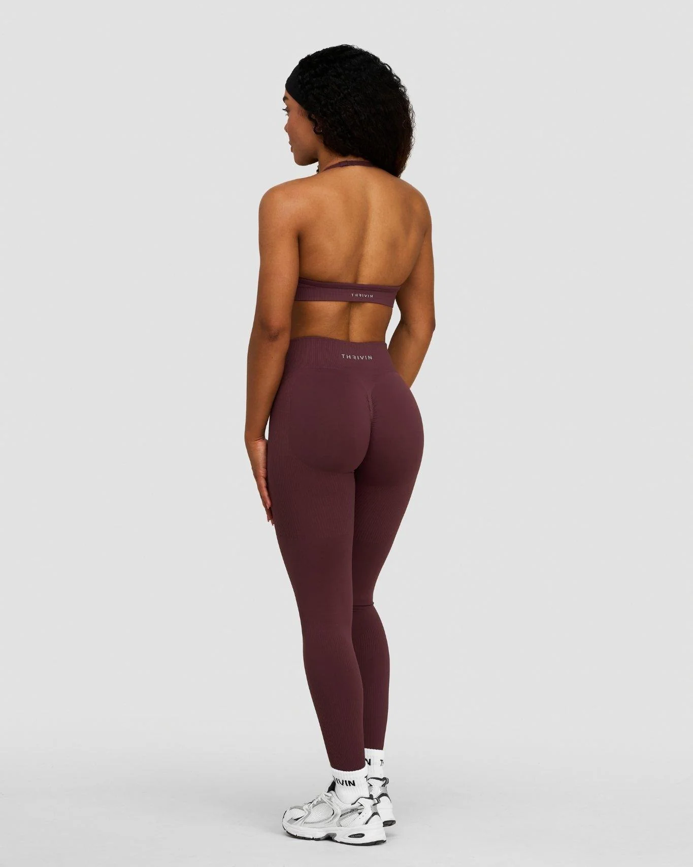 Elevate™ Sculpting Seamless Adjustable Halter Bra | Dark Mauve - Image 4