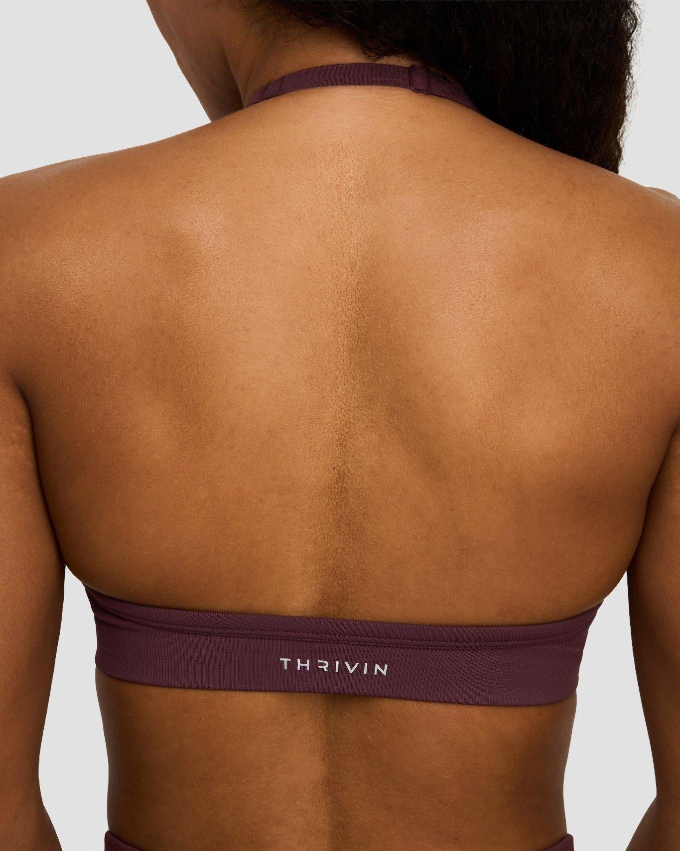 Elevate™ Sculpting Seamless Adjustable Halter Bra | Dark Mauve - Image 6