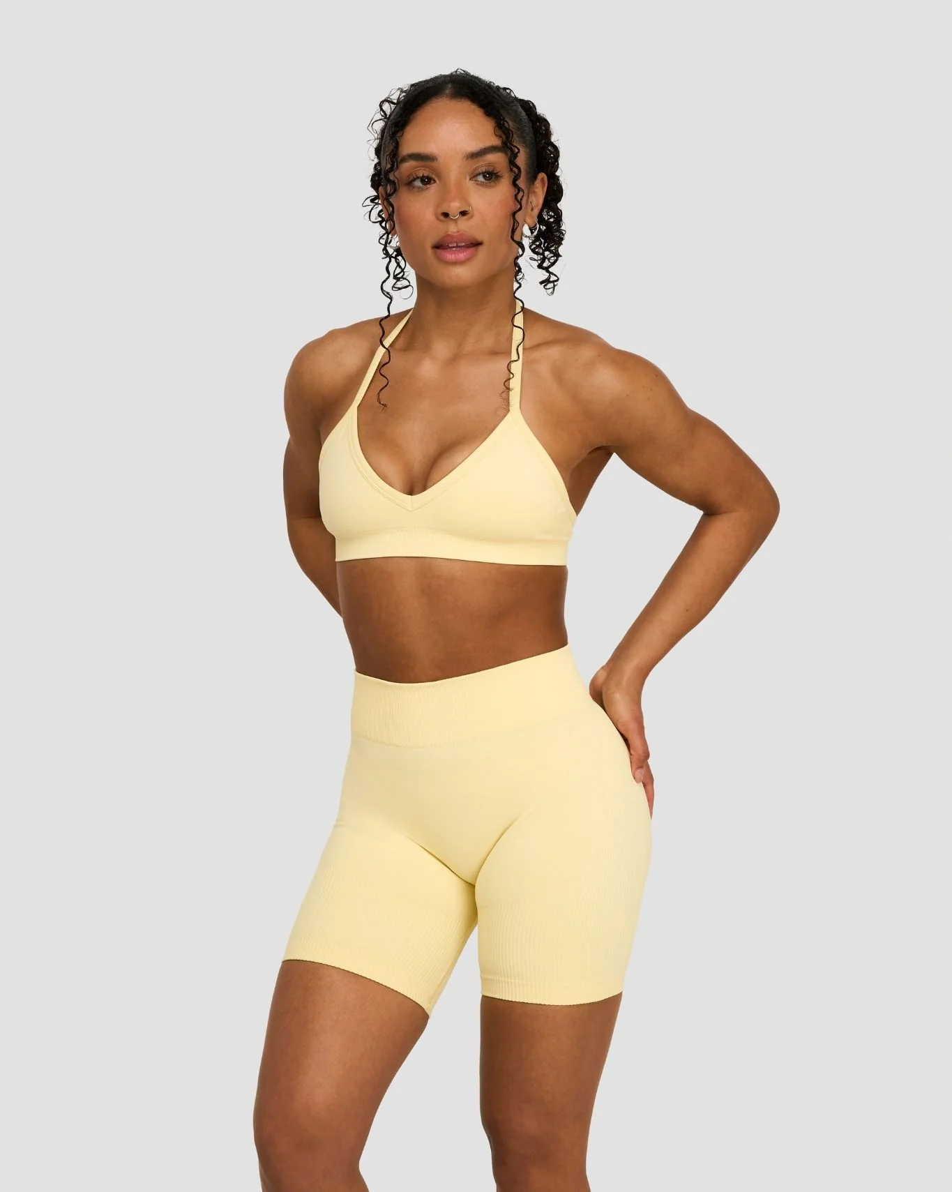 Elevate⢠Sculpting Seamless Adjustable Halter Bra | Golden Butter - Image 5