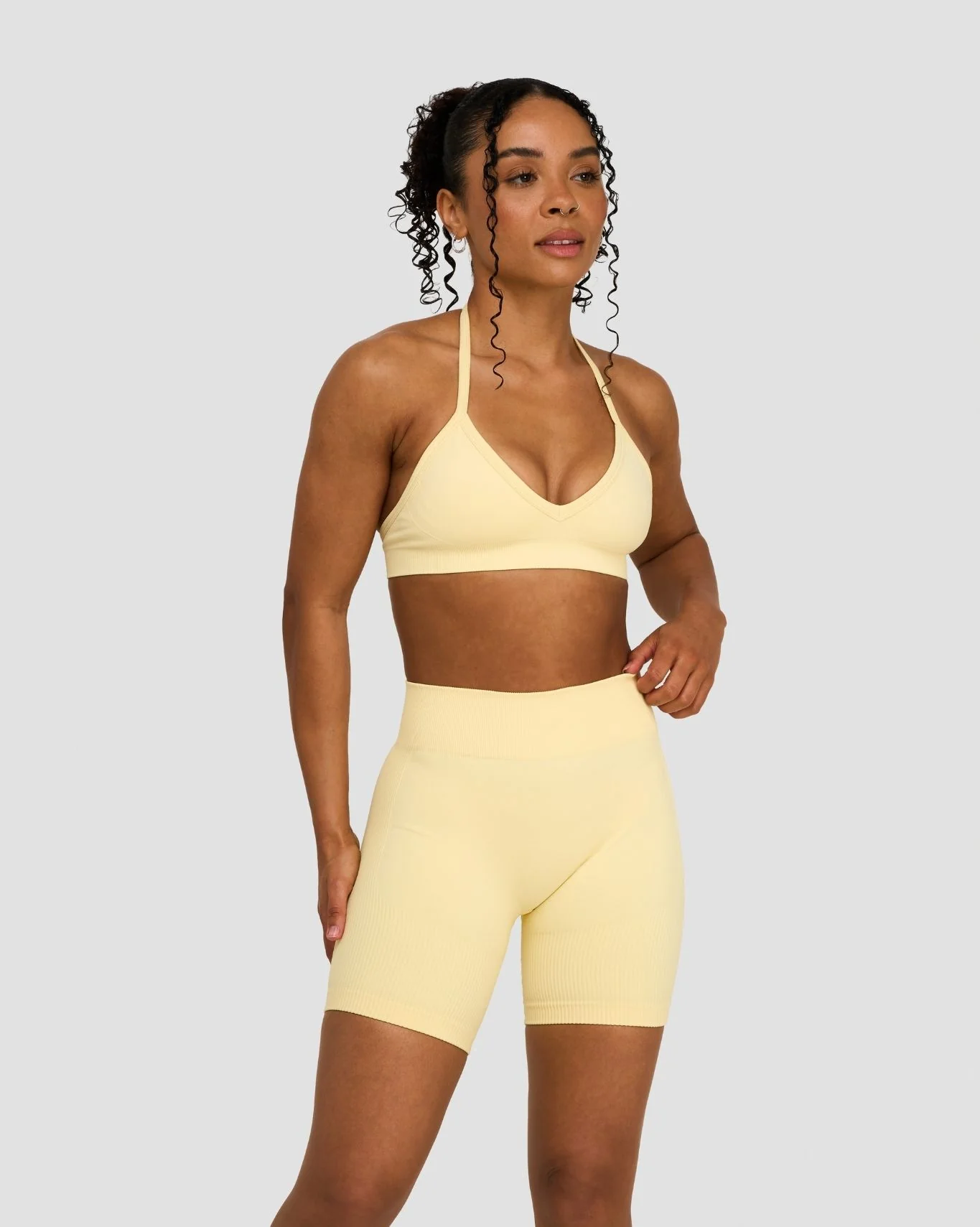 Elevate⢠Sculpting Seamless Adjustable Halter Bra | Golden Butter - Image 6
