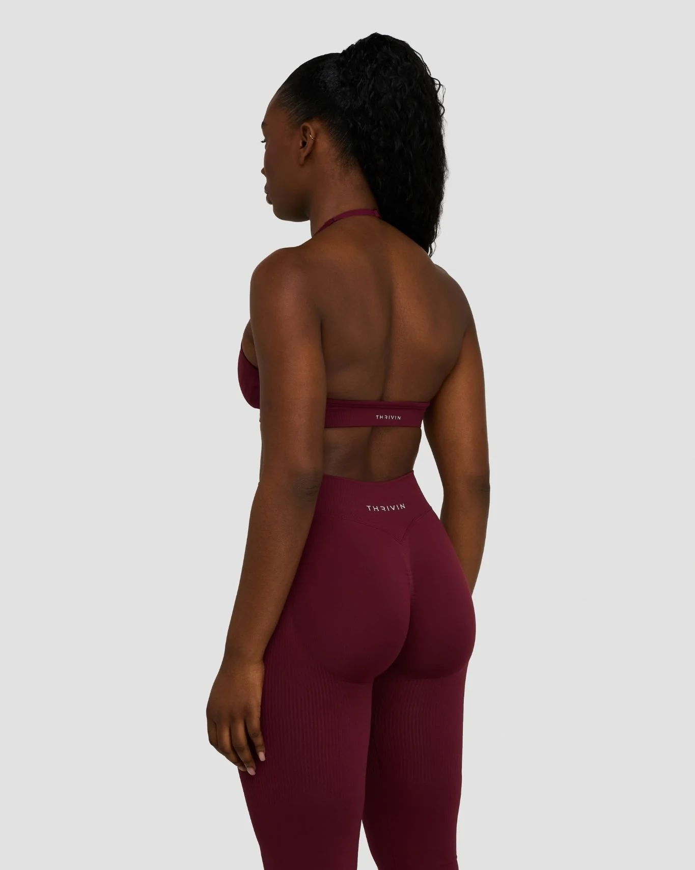 Elevate⢠Sculpting Seamless Adjustable Halter Bra | Merlot - Image 4