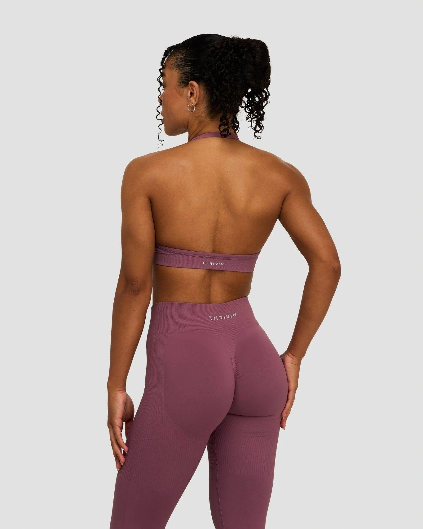 Elevate⢠Sculpting Seamless Adjustable Halter Bra | Orchid Mauve - Image 2