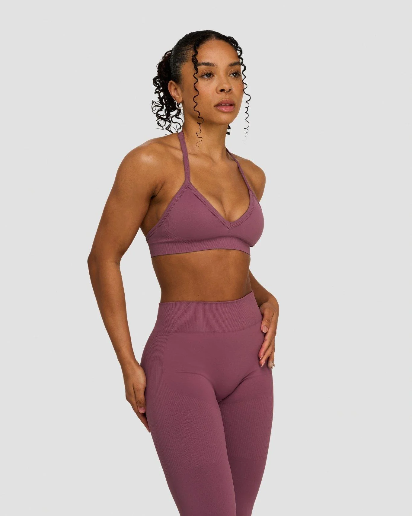 Elevate⢠Sculpting Seamless Adjustable Halter Bra | Orchid Mauve - Image 5