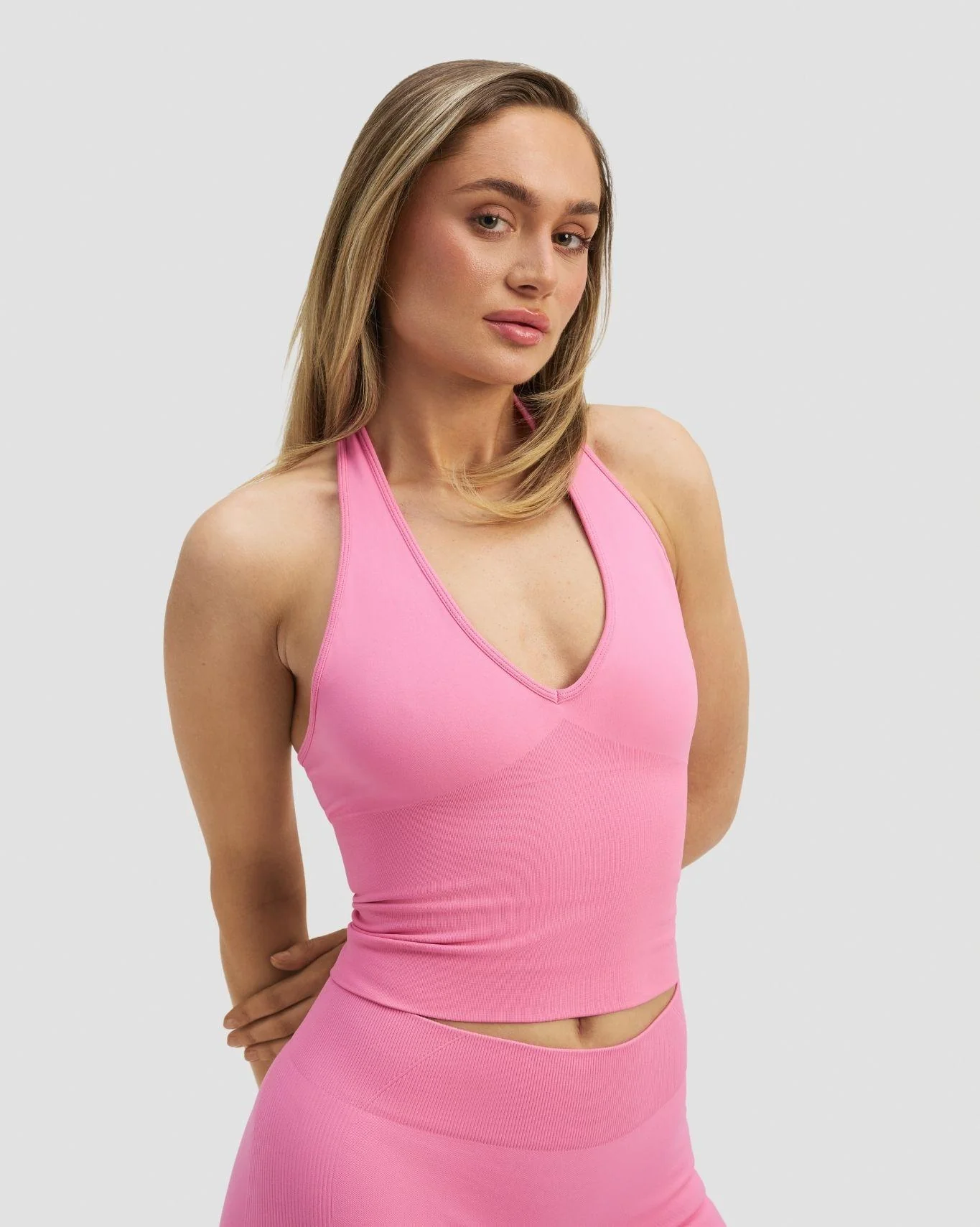 Elevate™ Sculpting Seamless Halterneck Top | Bubble Pink - Image 2