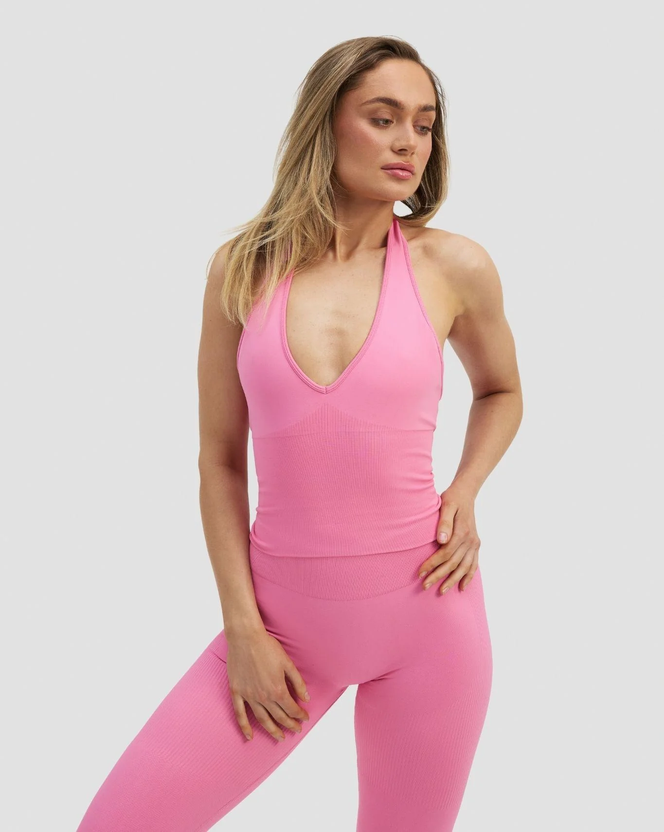 Elevate™ Sculpting Seamless Halterneck Top | Bubble Pink - Image 7