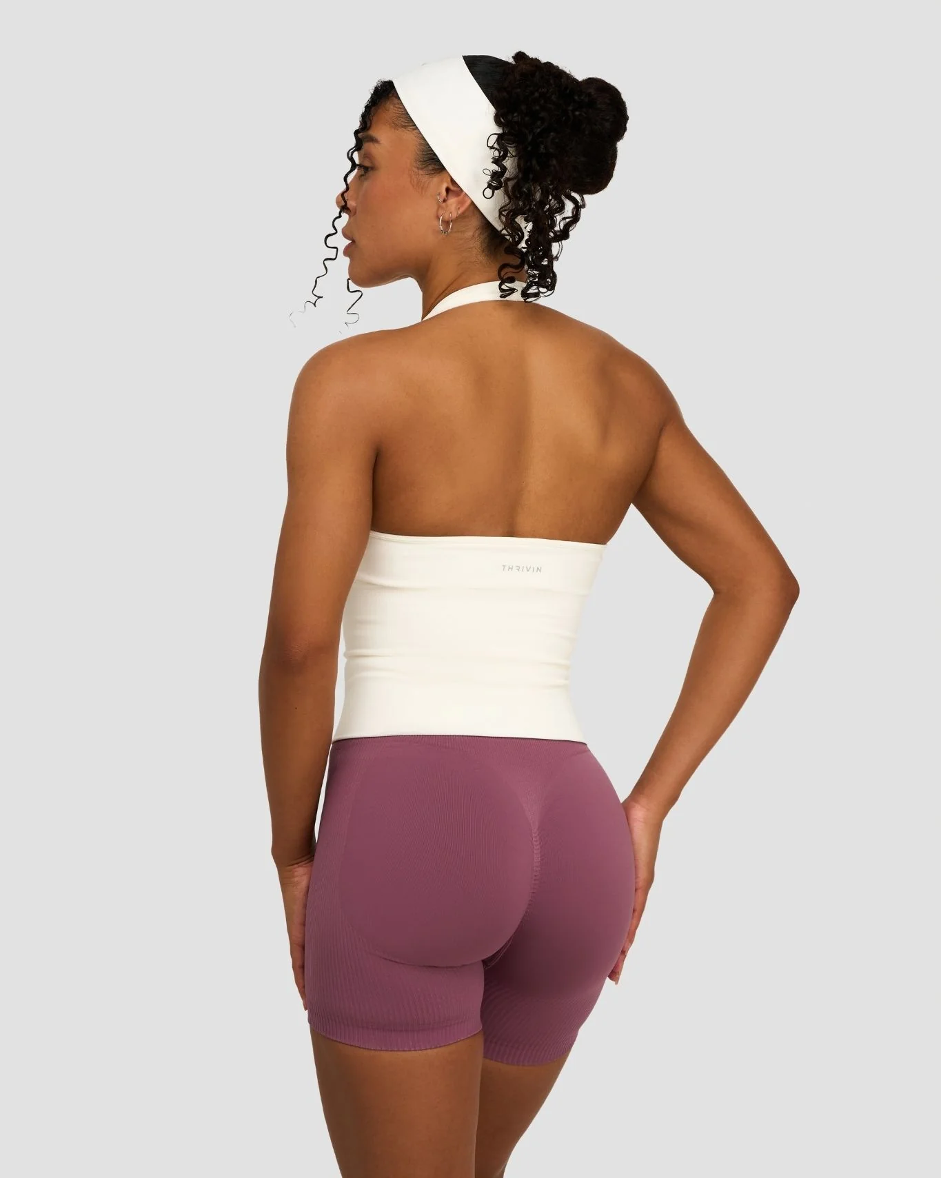 Elevate™ Sculpting Seamless Halterneck Top | Cream - Image 2