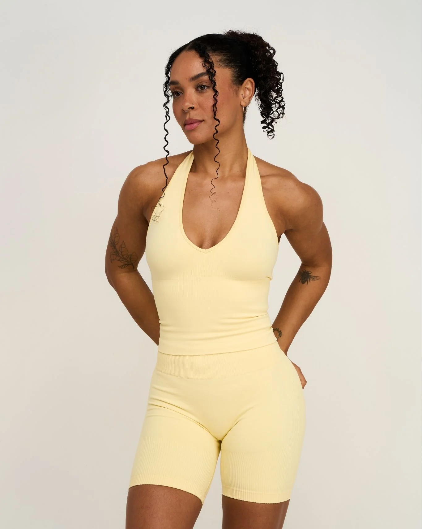Elevate™ Sculpting Seamless Halterneck Top | Golden Butter - Image 4