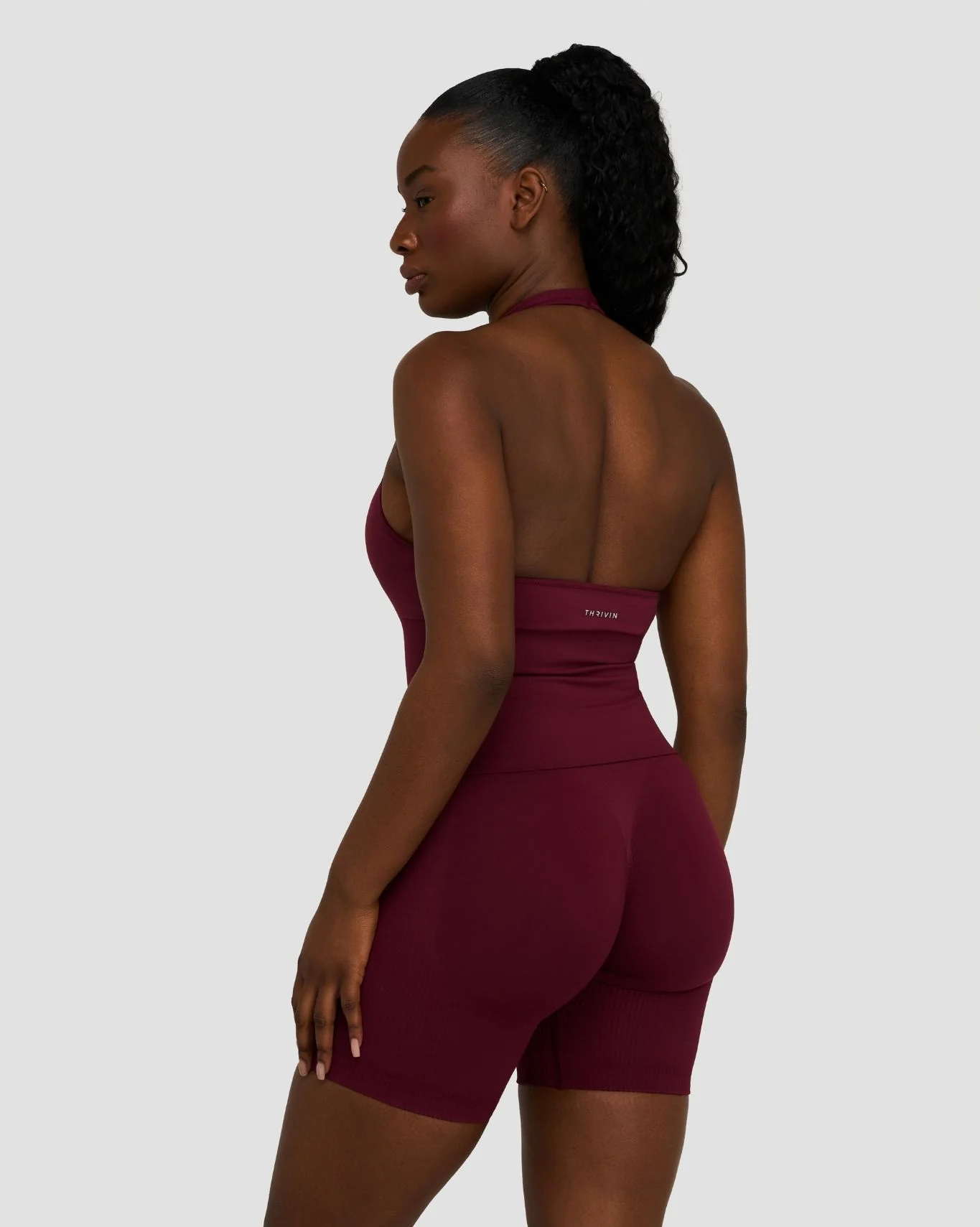 Elevate⢠Sculpting Seamless Halterneck Top | Merlot - Image 2