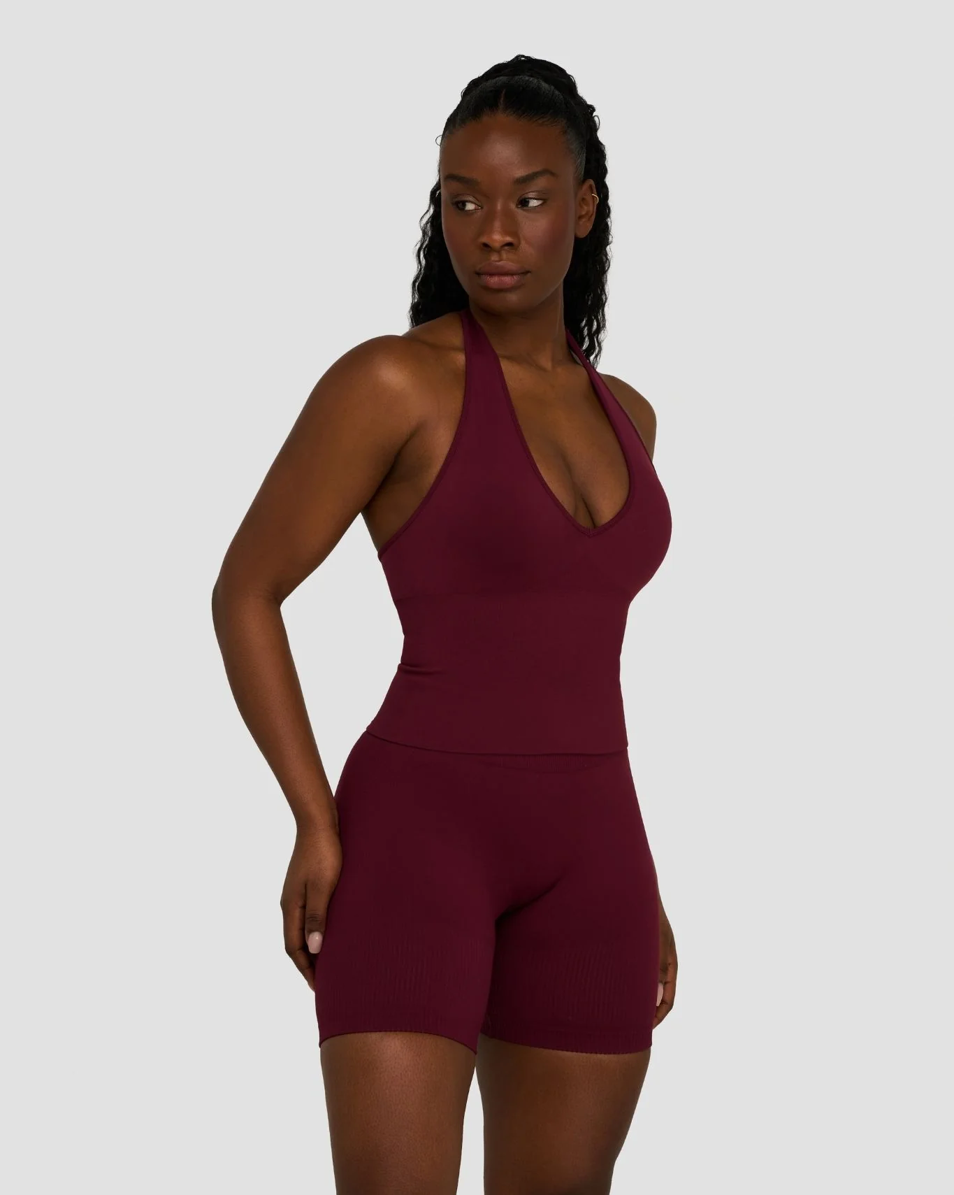 Elevate⢠Sculpting Seamless Halterneck Top | Merlot - Image 3