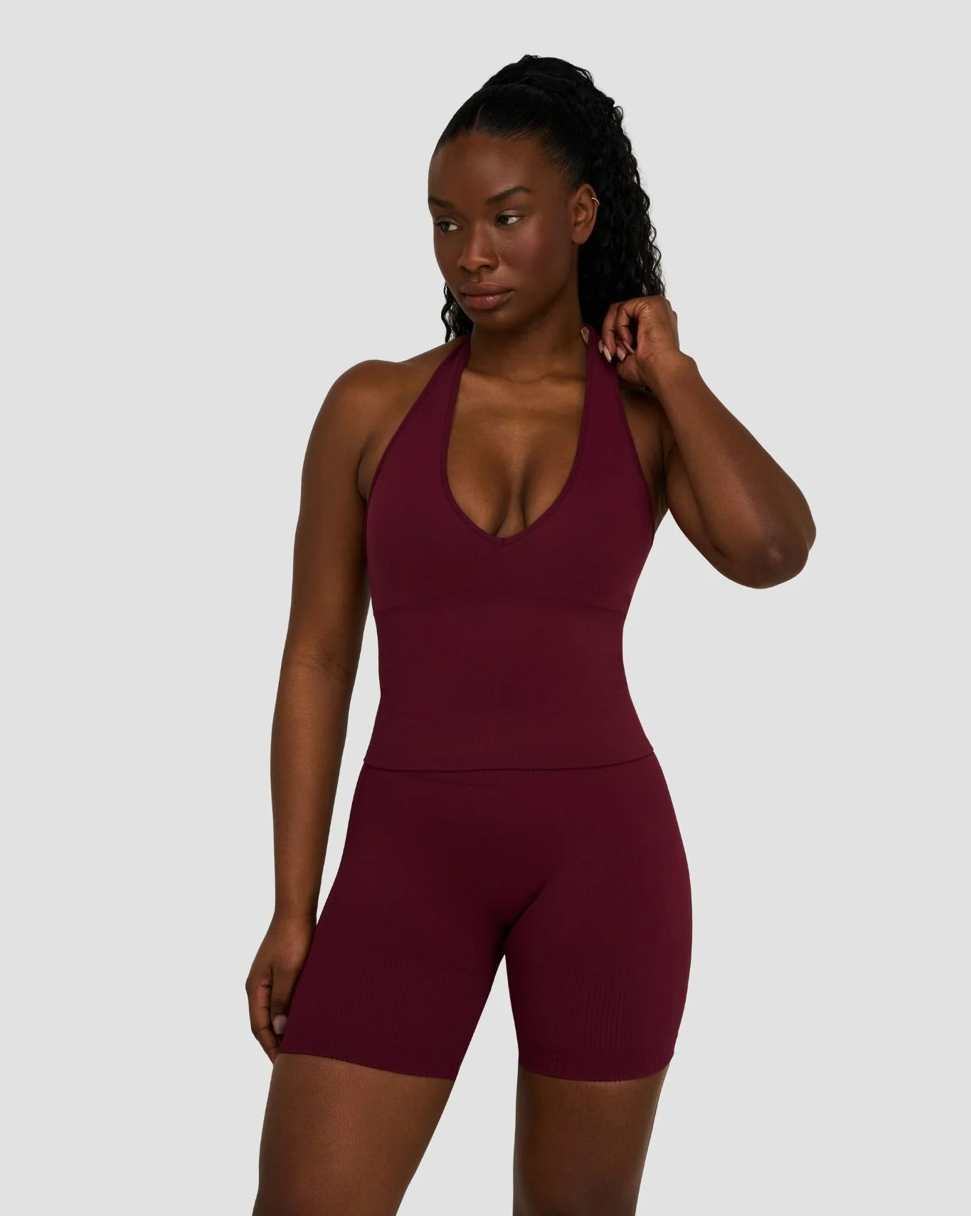 Elevate⢠Sculpting Seamless Halterneck Top | Merlot - Image 5