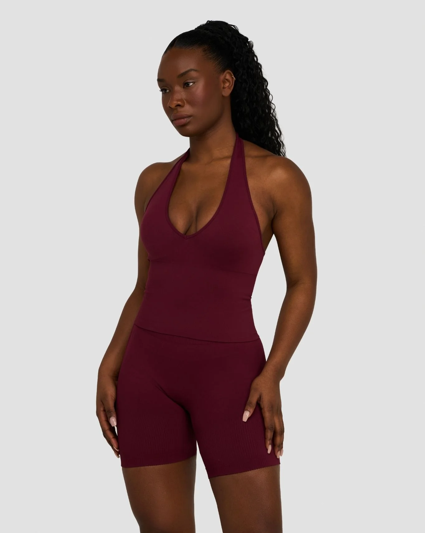 Elevate⢠Sculpting Seamless Halterneck Top | Merlot - Image 6