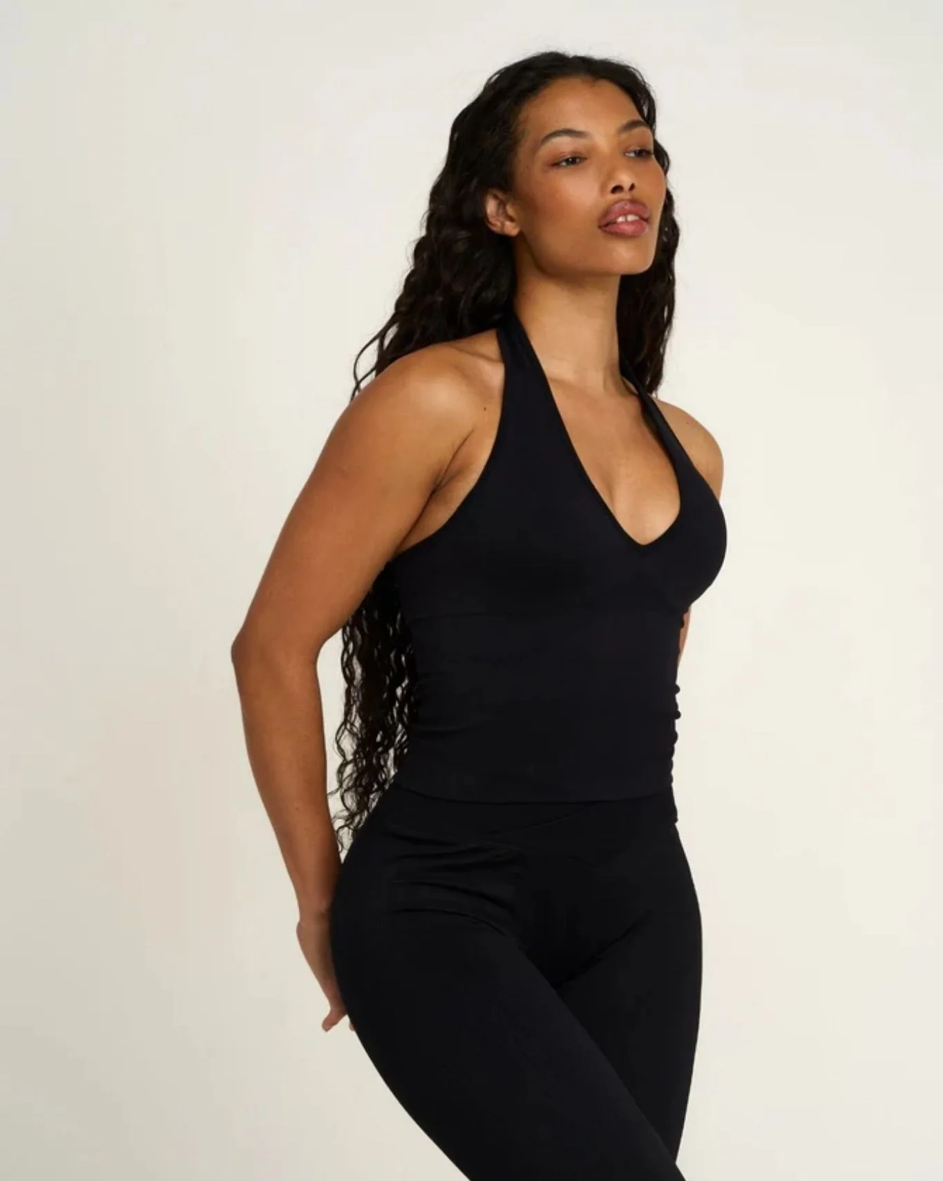 Elevate™ Sculpting Seamless Halterneck Top | Night Black - Image 3