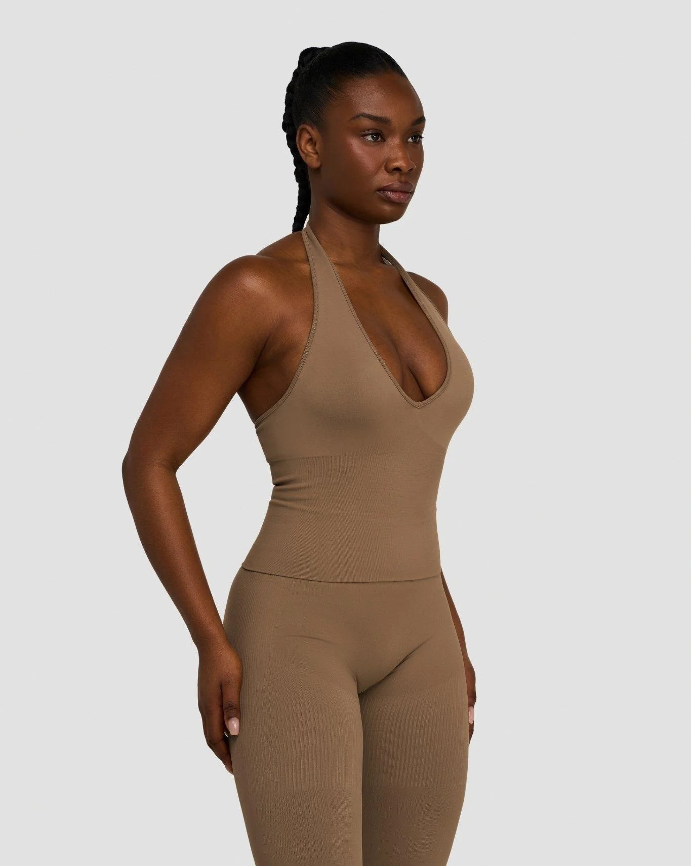 Elevate™ Sculpting Seamless Halterneck Top | Toffee - Image 3